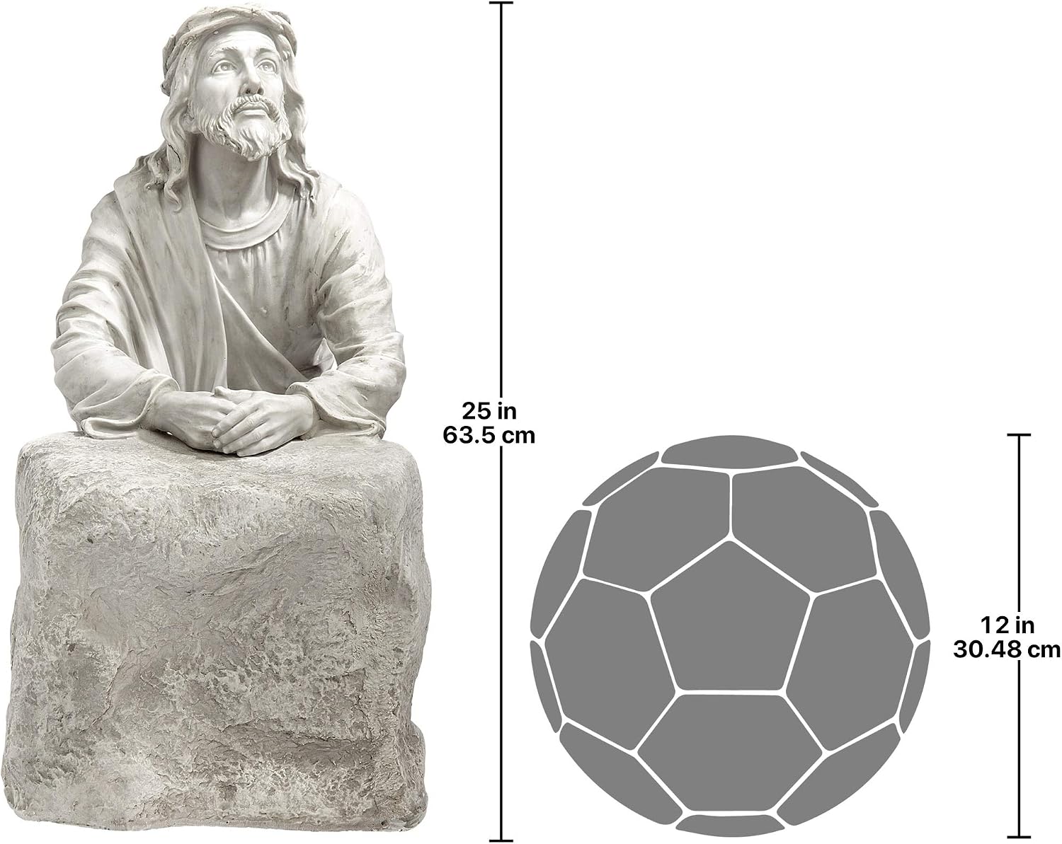 Design Toscano Jesus in the Garden of Gethsemane Religious Garden Statue, 23 Inch, Polyresin, Antique Stone
