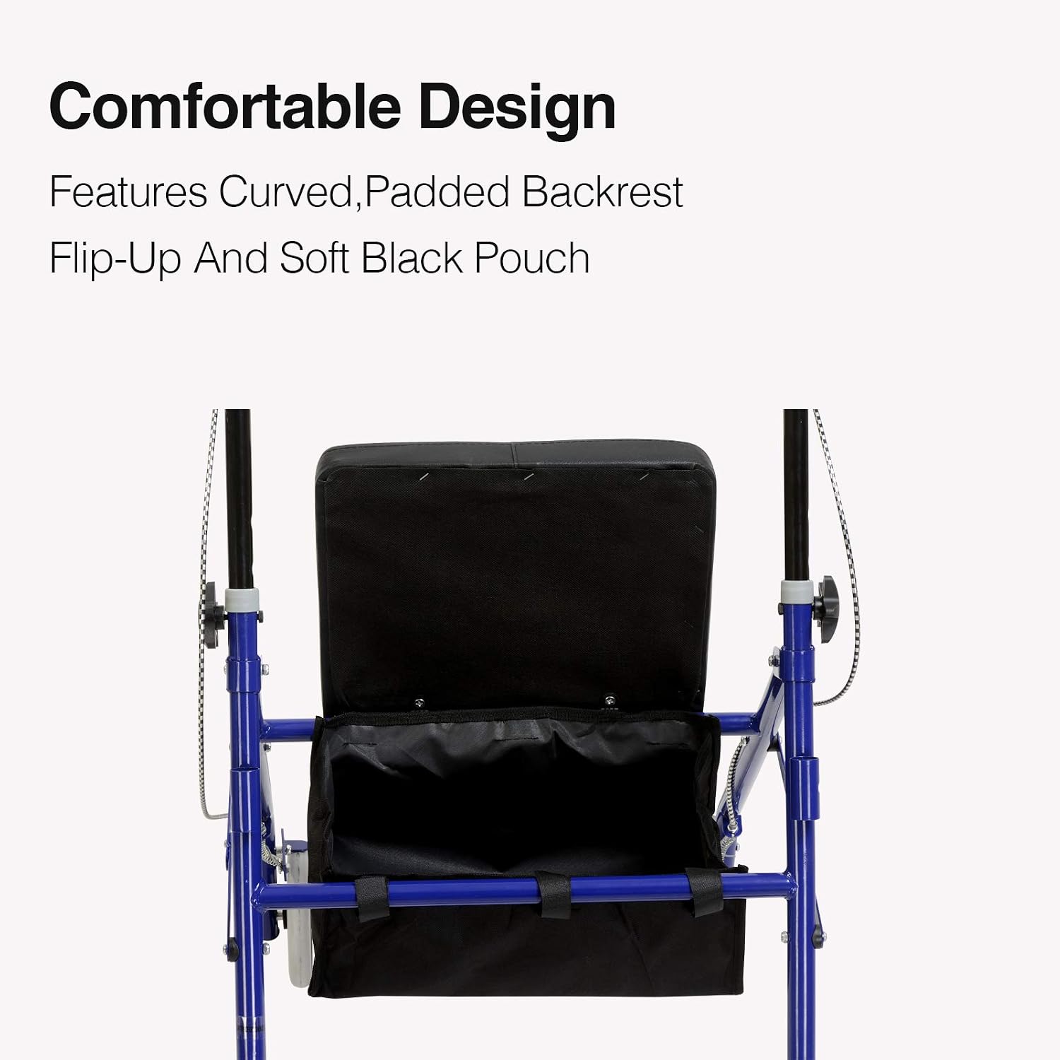 4 Wheels Folding rollator Walker with Handbrakes and carrybag,Medical Walkers with Seat and Wheels,Blue