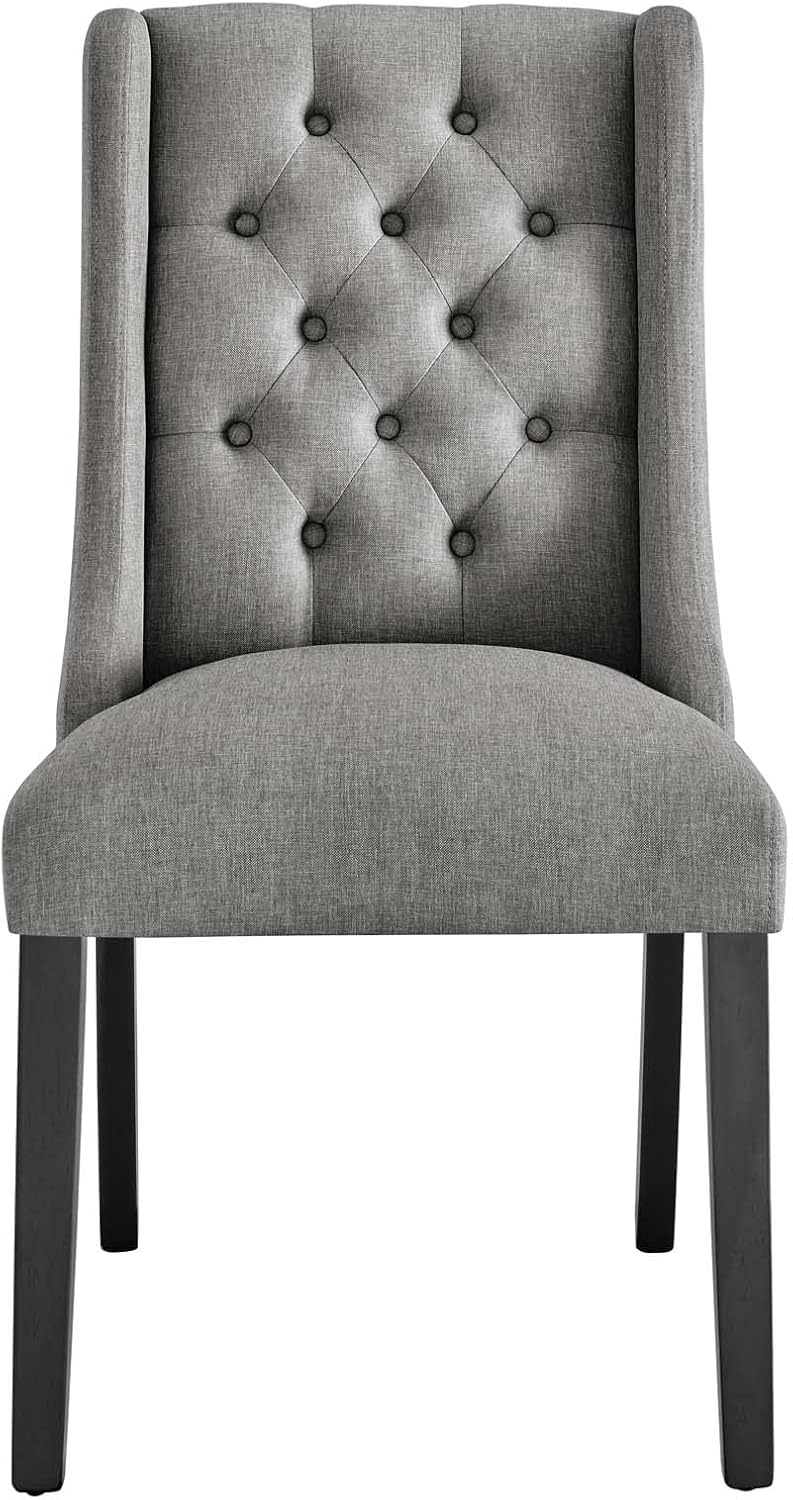 Modway Baronet Modern Tufted Upholstered Fabric Parsons Kitchen and Dining Room Chair in Beige