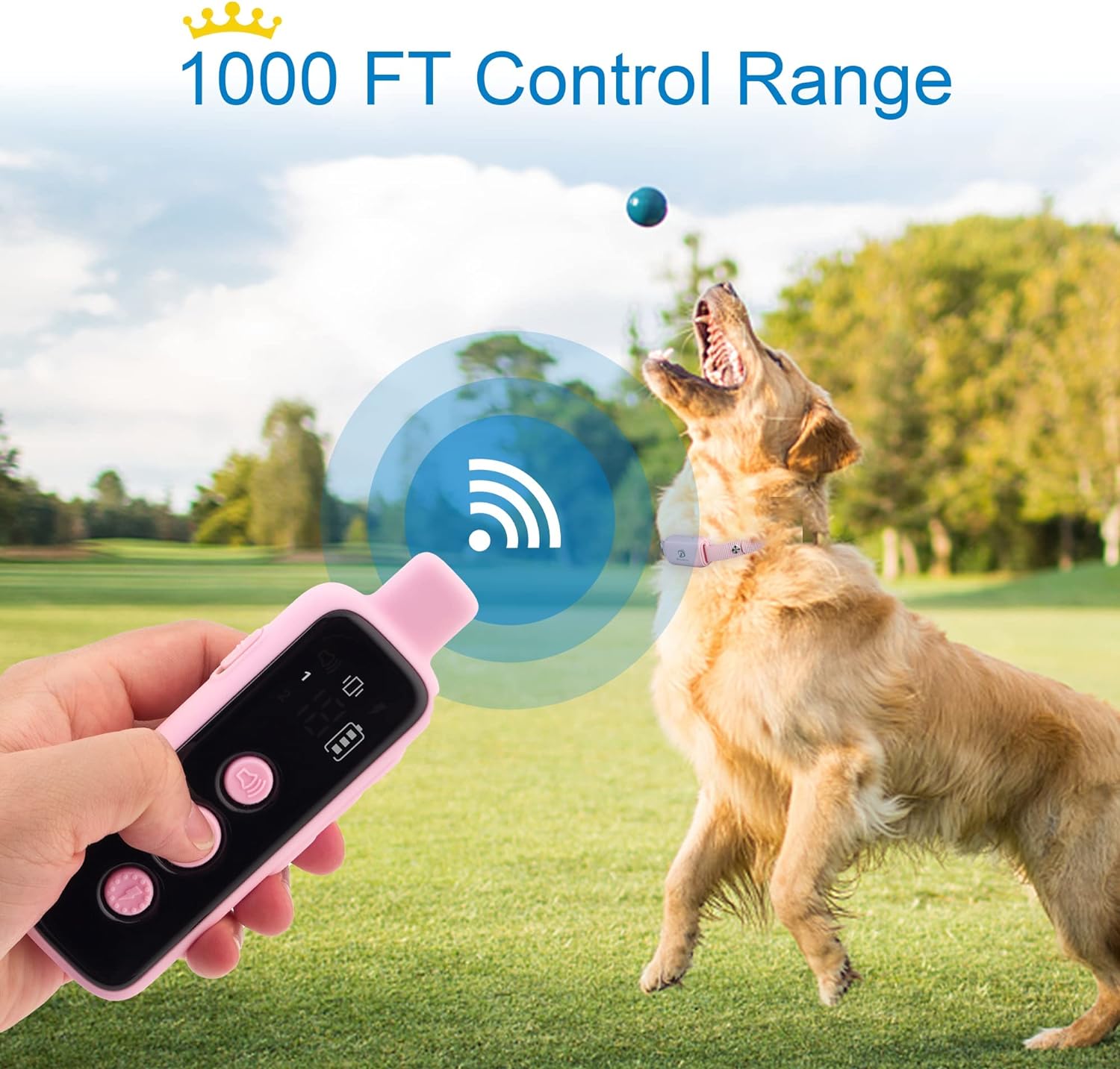 Bousnic Dog Shock Collar for 2 Dogs - (8-120lbs) Waterproof Rechargeable Electric Dog Training Collar with Remote for Small Medium Large Dogs with