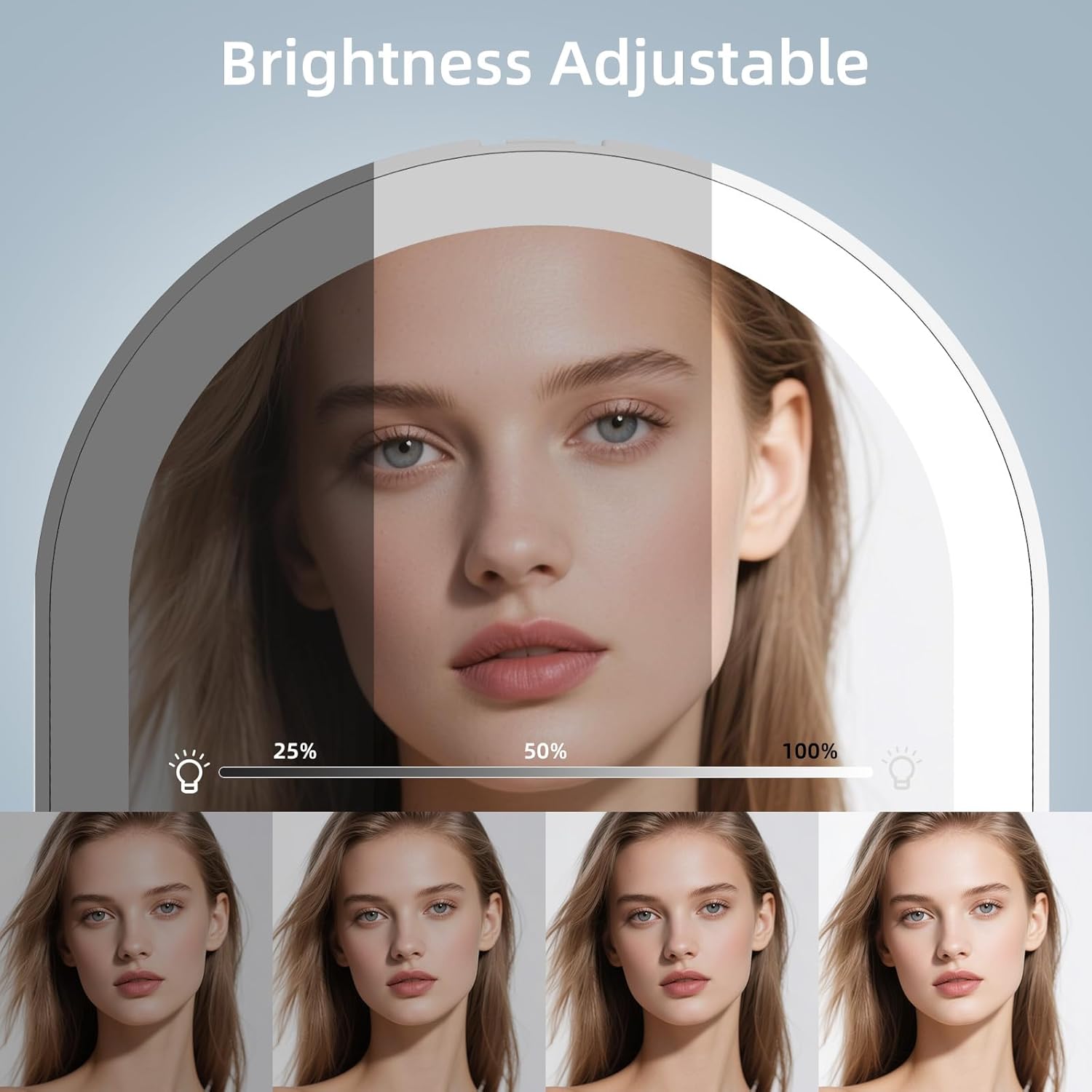 FUNTOUCH Rechargeable Travel Makeup Mirror with 72 Led Lights