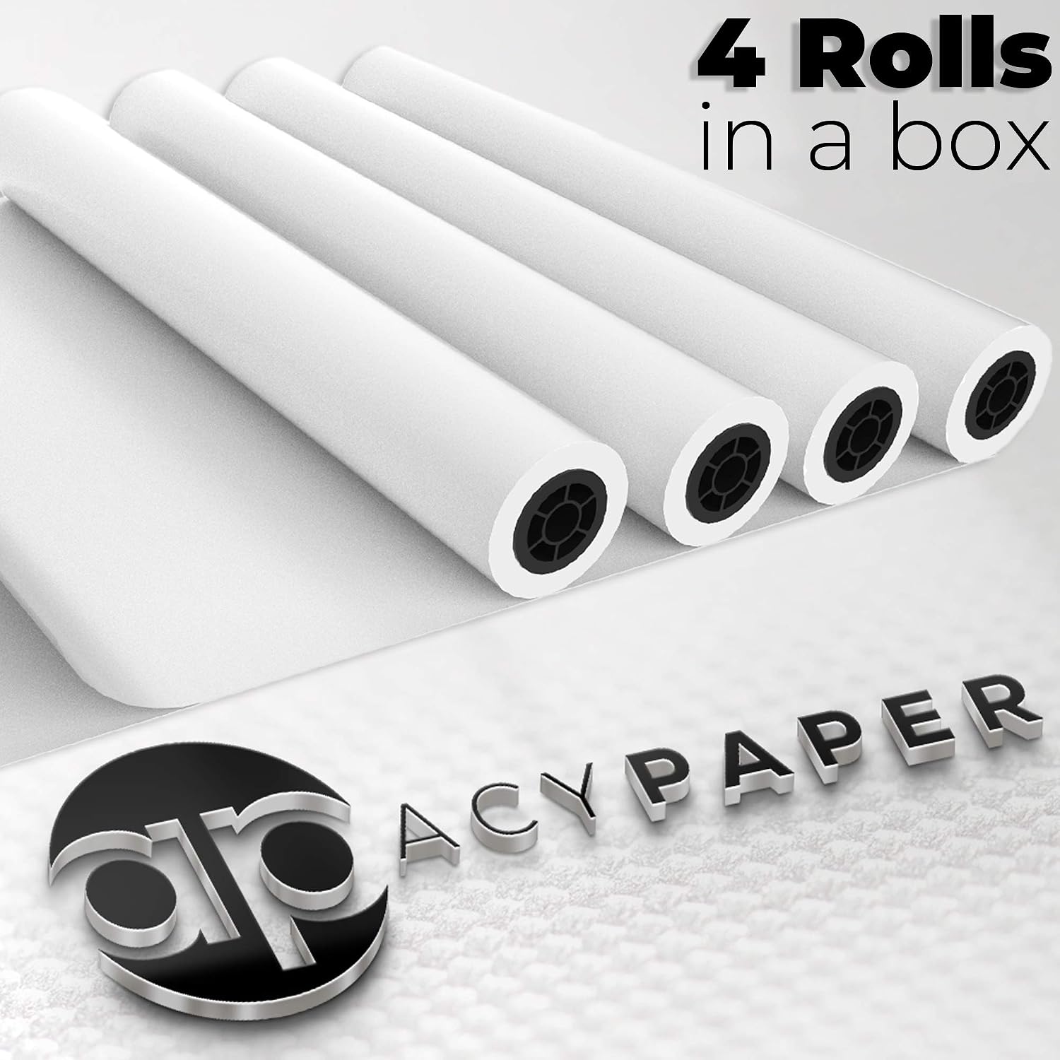 ACYPAPER Plotter Paper 24 x 150, CAD Paper Rolls, 20 lb. Bond Paper on 2" Core for CAD Printing on Wide Format Ink Jet Printers