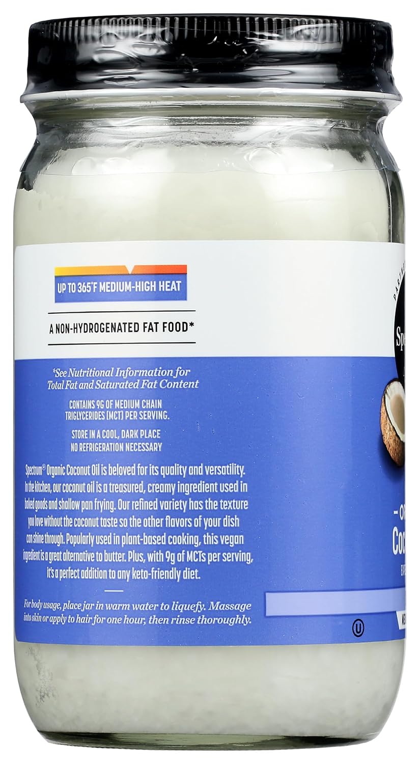 Spectrum Naturals Organic Coconut Oil, 14 Oz (packaging may vary)