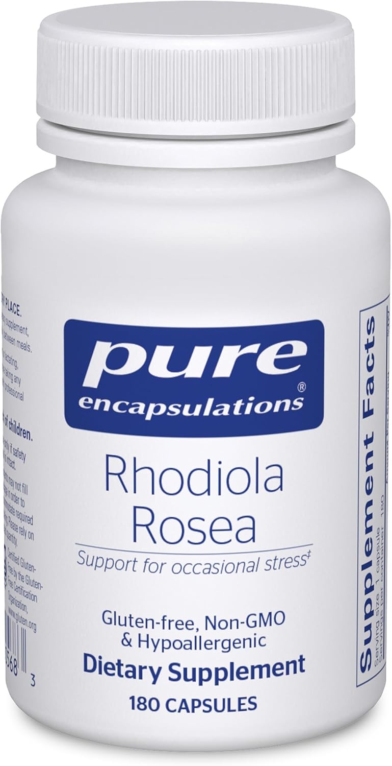 Pure Encapsulations Rhodiola Rosea - for Occasional Stress, Endurance & Fatigue Relief* - with Adaptogens - Gluten Free & Vegan - 90 Capsules | Hypoallergenic Supplement to Moderate Occasional Physical Stress and Discomfort*