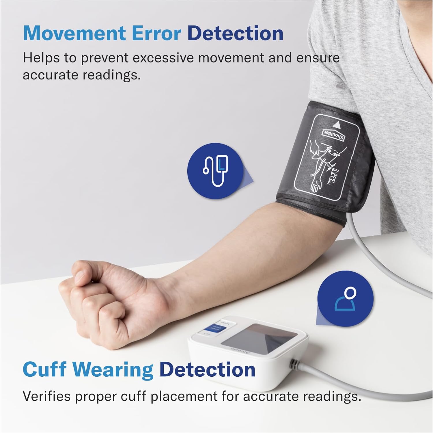 Alcedo Blood Pressure Monitor for Home Use, Upper Arm Cuff BP Machine | Large LCD Screen, Talking Function, 2x120 Memory, Large Cuff (8.7–16.5"), Batteries+USB Cable