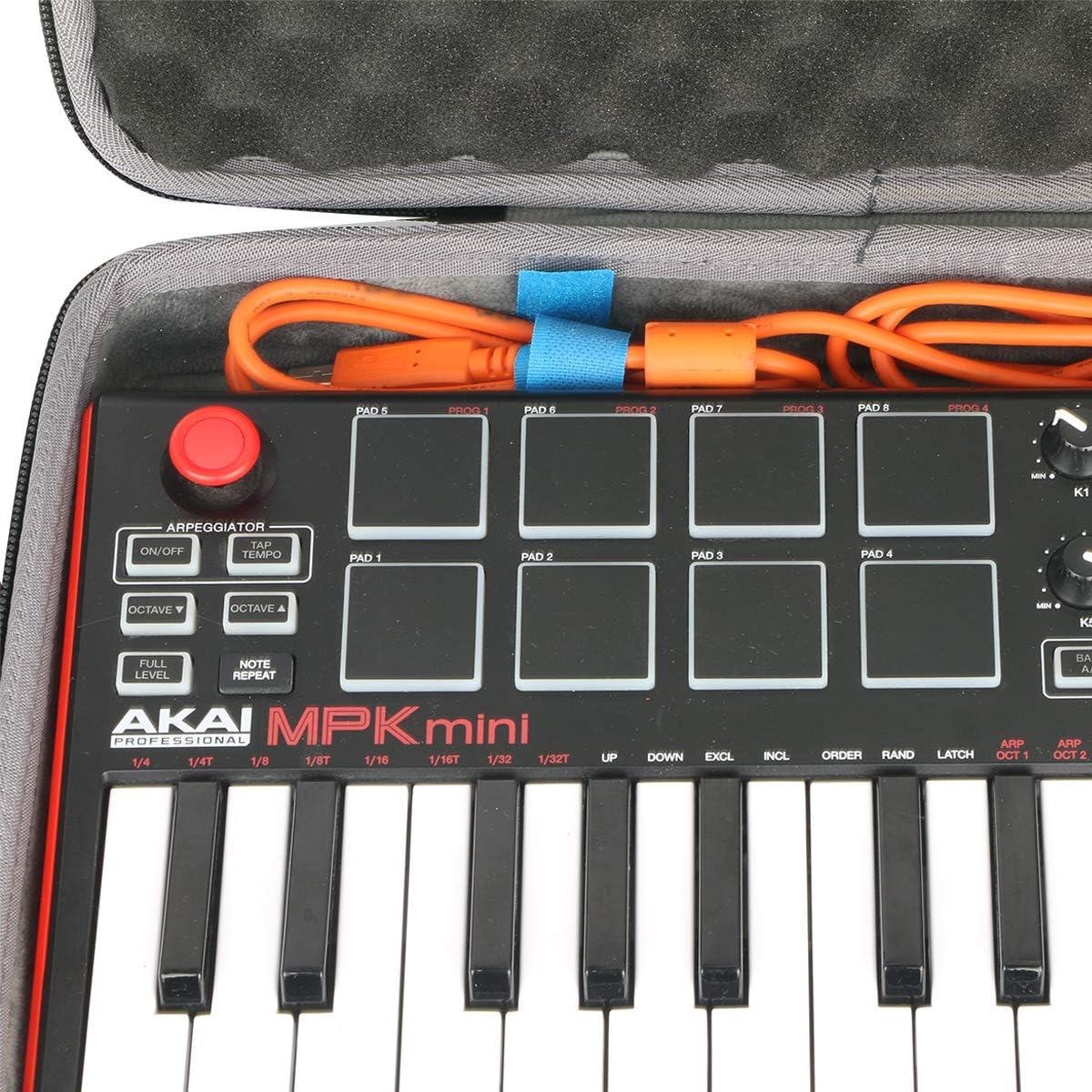 co2CREA Hard Case for Akai MPK Mini MKII/Play 25 Key Keyboard Controller | Compatible with MIDI Keyboard Controller, Travel Protective Storage Bag with Mesh Pocket & Handle