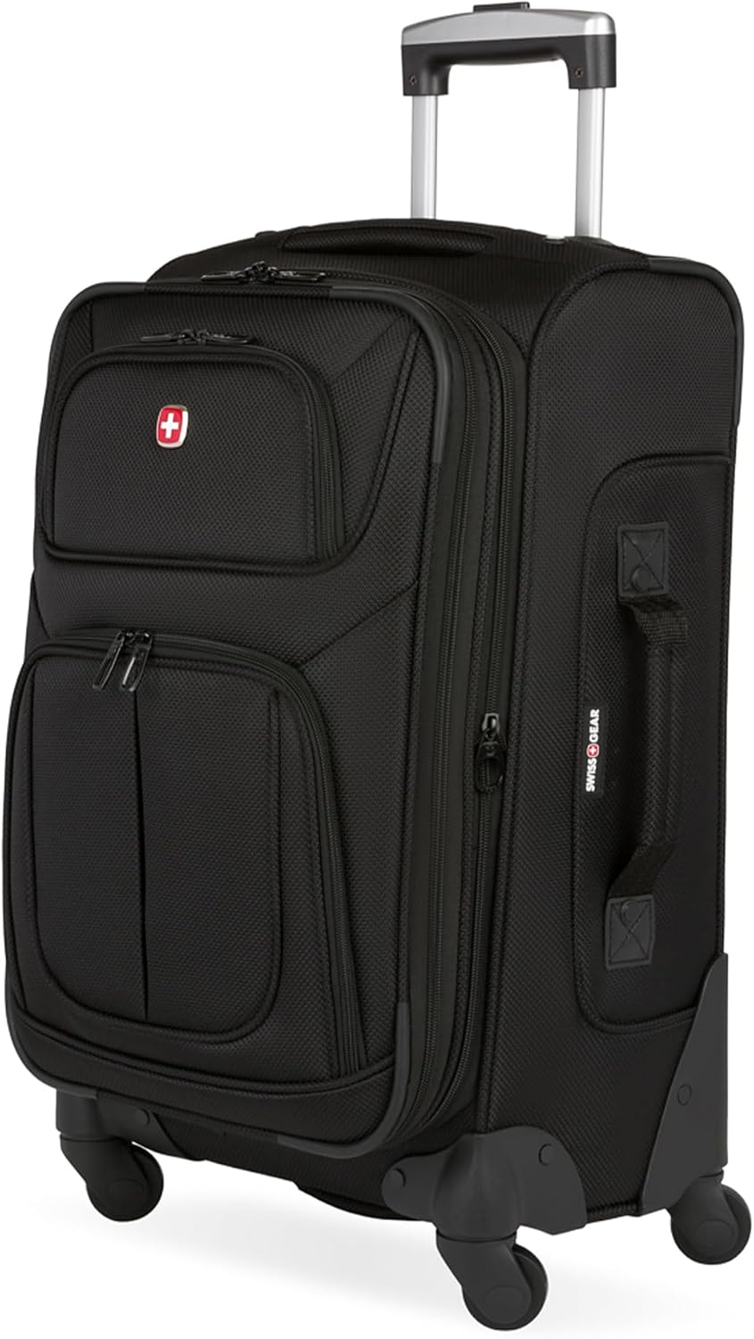 SWISSGEAR Sion Carry-On Spinner Luggage, Softside Expandable, Lightweight Suitcase, Dark Grey, 22.75-Inch
