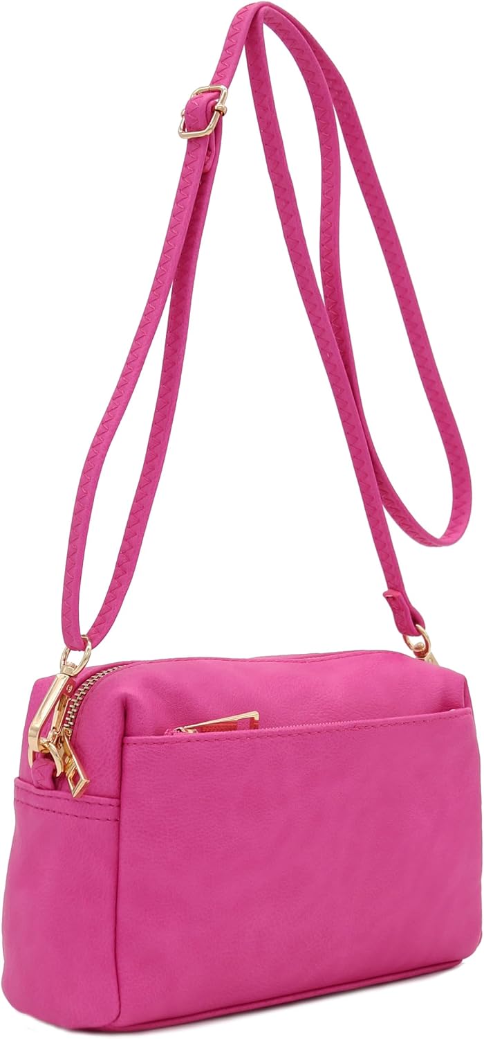 Triple Zip Small Crossbody Bag