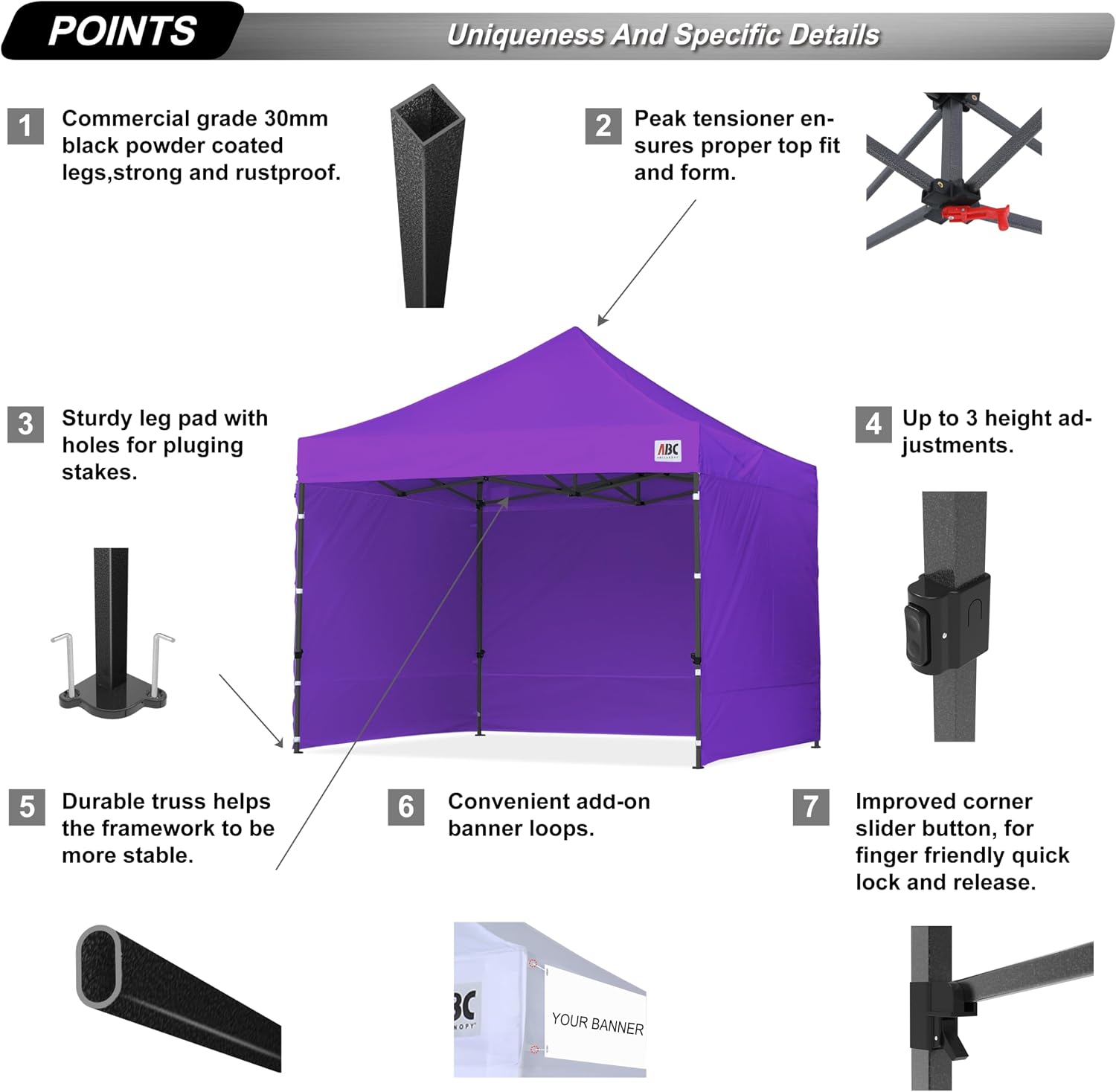 ABCCANOPY Heavy Duty Easy Pop up Canopy Tent with Sidewalls 10x20, Turquoise