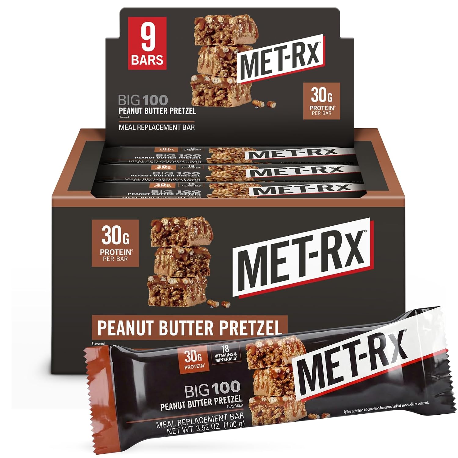 MET-Rx Protein Plus Bar, Great as Healthy Meal Replacement, Snack, and Help Support Energy, Gluten Free, Peanut Butter Cup, With Vitamin A, Vitamin C, and Zinc to Support Immune Health, 85 g,9 Count | Great as Healthy Meal Replacement, Snack, and Help Su…