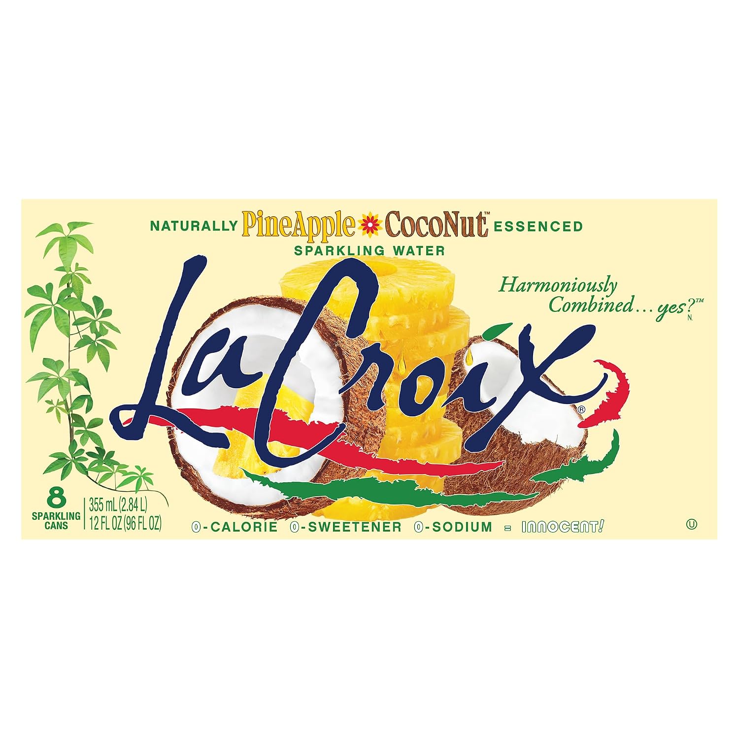LaCroix Sparkling Water | Pineapple Coconut Flavor | 8-Pack | Naturally Essenced, Zero Calorie, Sodium Free | 12 Fl Oz Cans