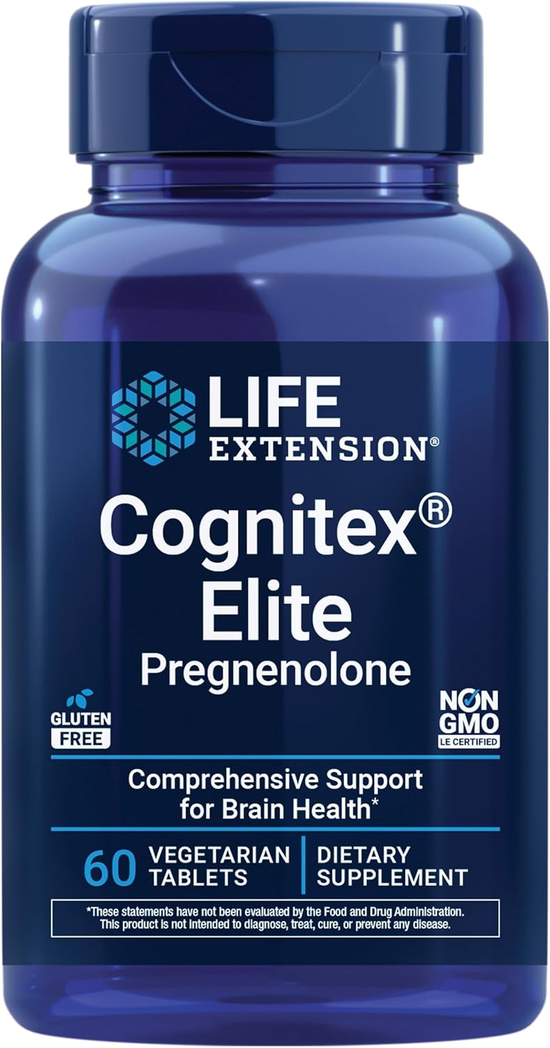 Life Extension Cognitex® Elite Pregnenolone, sage, Blueberry, ashwagandha, phosphatidylserine, Advanced Formula, Attention, Focus, Memory