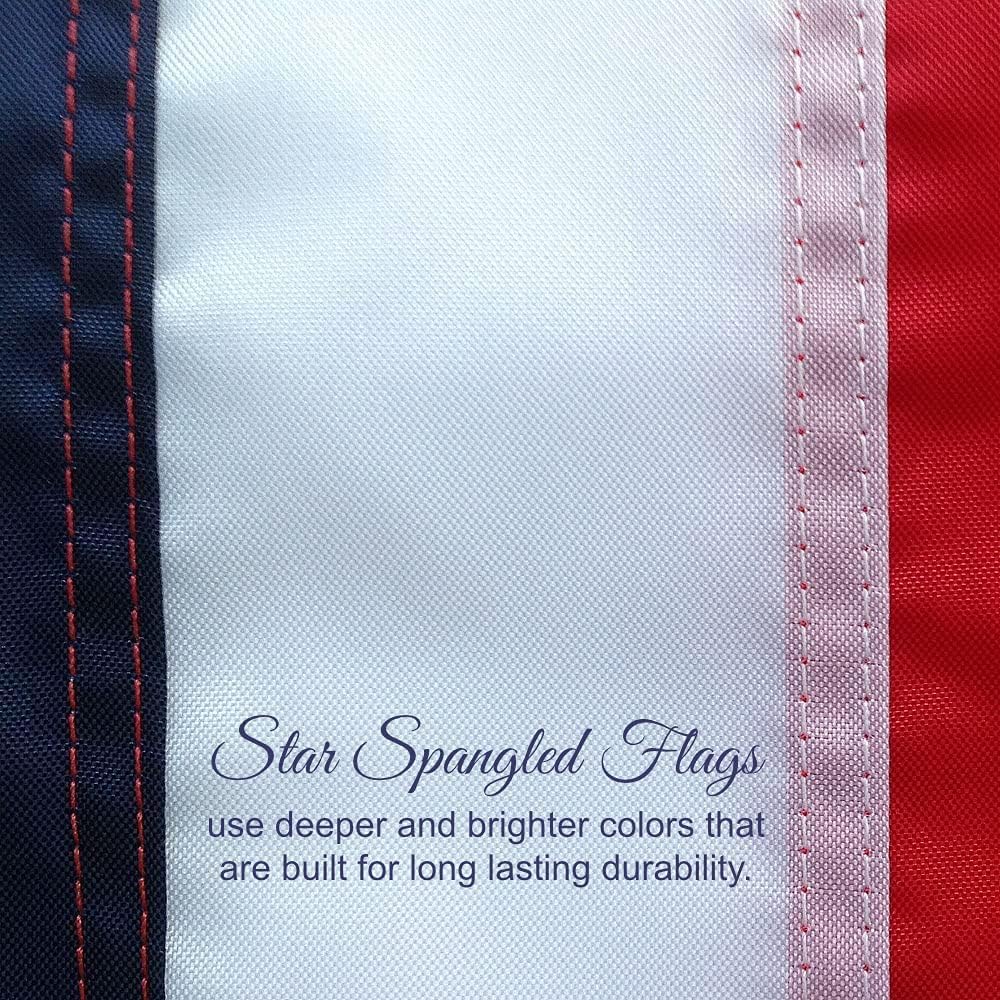American Flag 4x6-100% Made In USA using Tough, Long Lasting Nylon Built for Outdoor Use, Featuring Embroidered Stars and Sewn Stripes plus Superior Quadruple Stitching on the Fly End