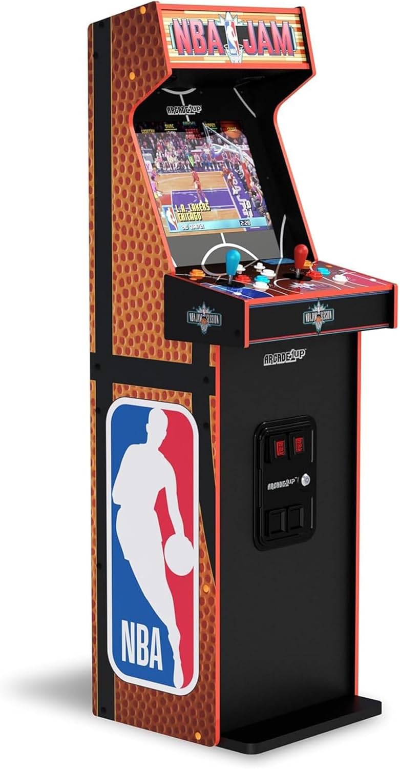 Arcade1Up NBA JAM Deluxe 2-Player Home Arcade Machine, Over 5-Foot Cabinet with Online Multiplayer, Light-Up Marquee, and 3 Classic Basketball Games