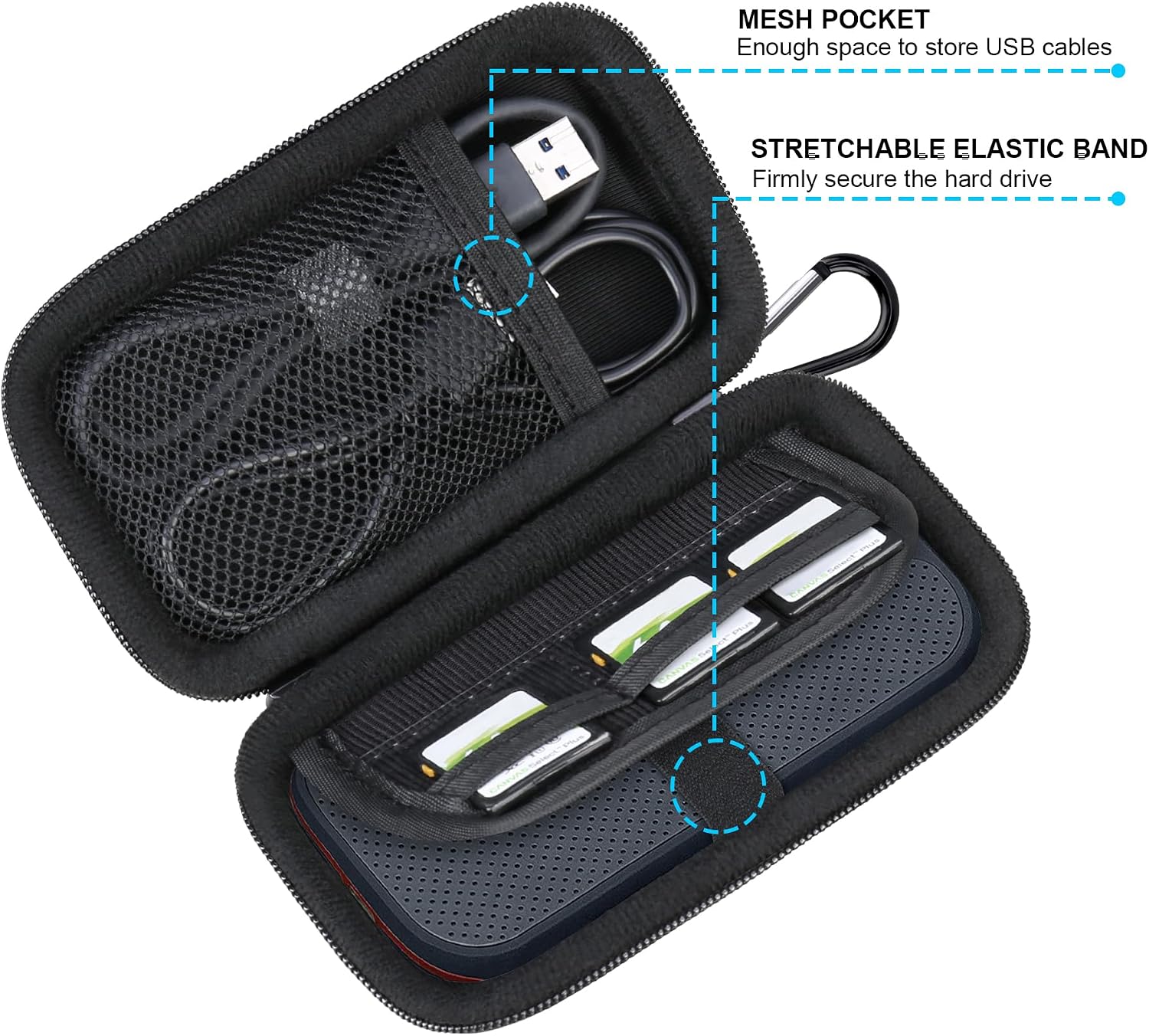 Lacdo Hard Carrying Case for SanDisk Extreme Pro/SanDisk Extreme Portable External SSD 500GB 1TB 2TB 4TB 8TB USB-C Solid State Drive EVA Shockproof