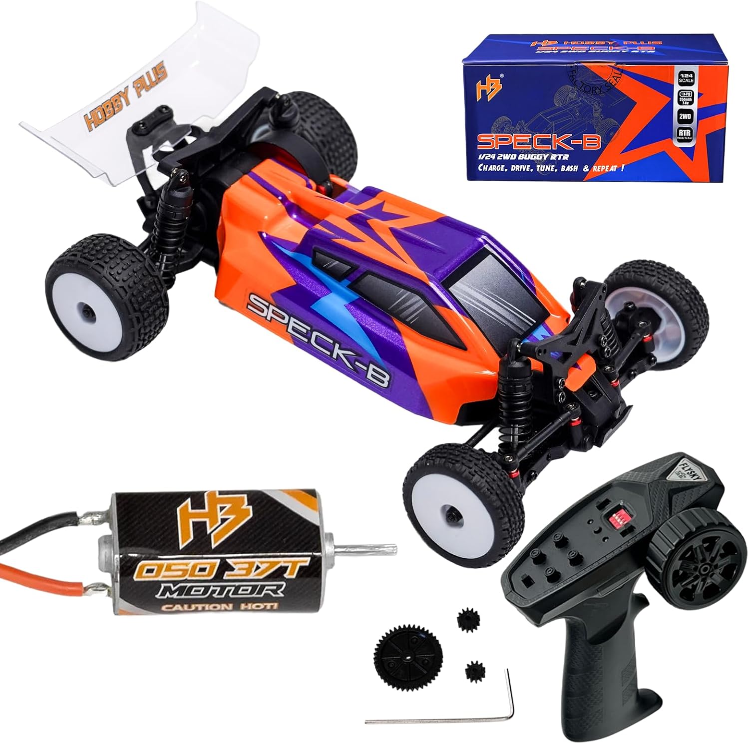 HOBBYPLUS Speck B Elite Brushless 1/24 2WD Mini RC Car - RTR RC Buggy, Fast Mini Racing Buggy – Remote Control Car Racing Vehicles (Razor Magenta)