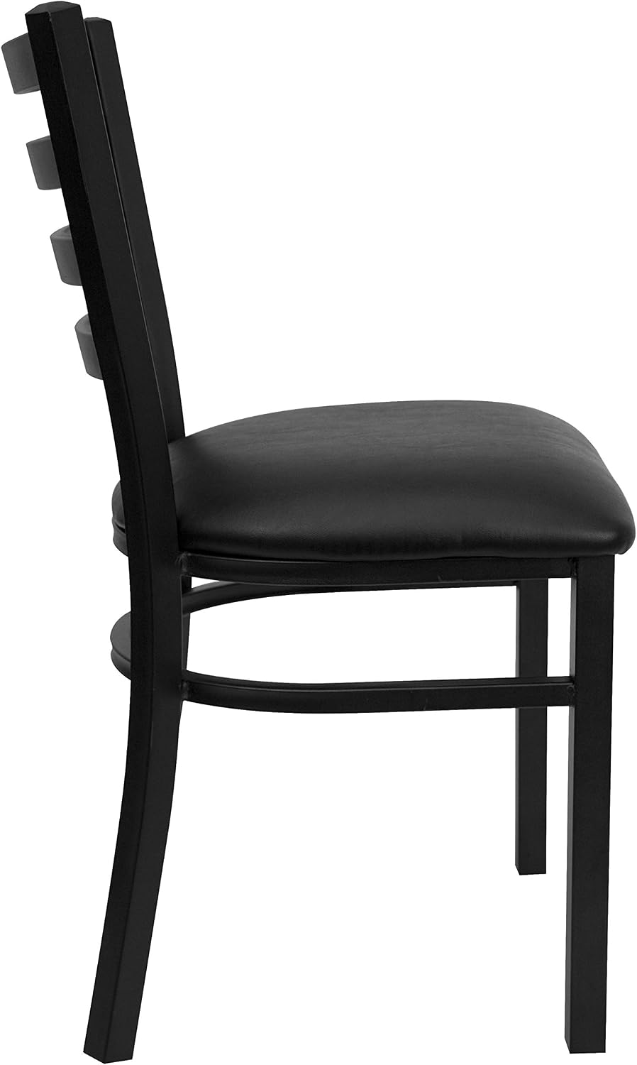 Flash Furniture Hercules Series Commercial Ladder Back Restaurant Chairs, Modern Lightweight Metal Dining Chairs with Padded Seats, Set of 2, Black
