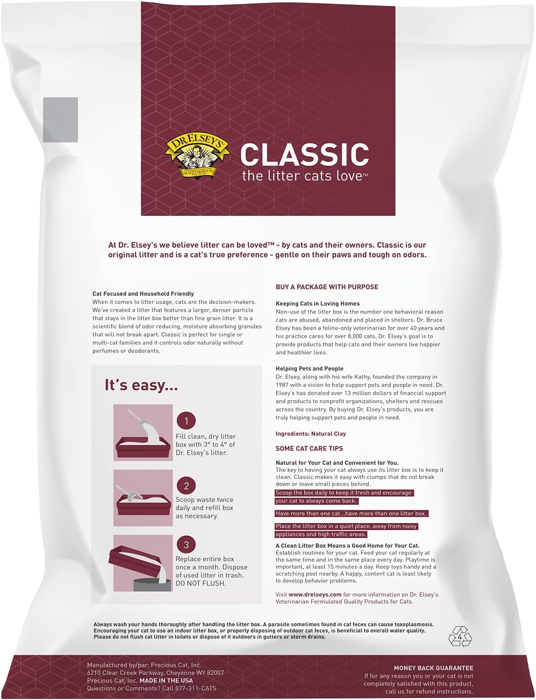Precious Cat Classic Premium Clumping Cat Litter, 40 lb Bag
