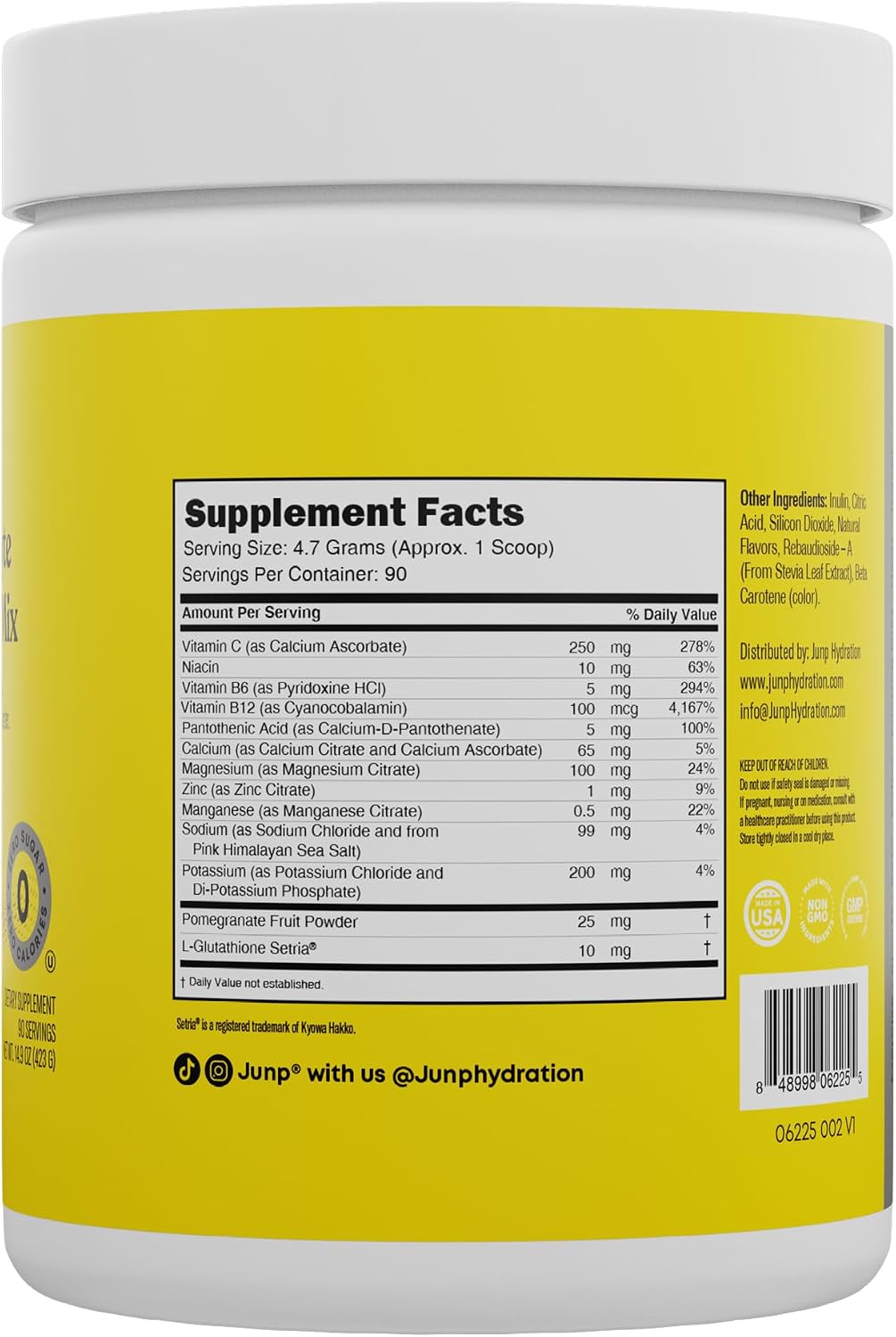 JUNP Electrolytes Powder No Sugar No Carbs – Lemonade Keto Electrolyte Drink Mix - Potassium & Salt Hydration Powder Electrolytes - Zero Calorie