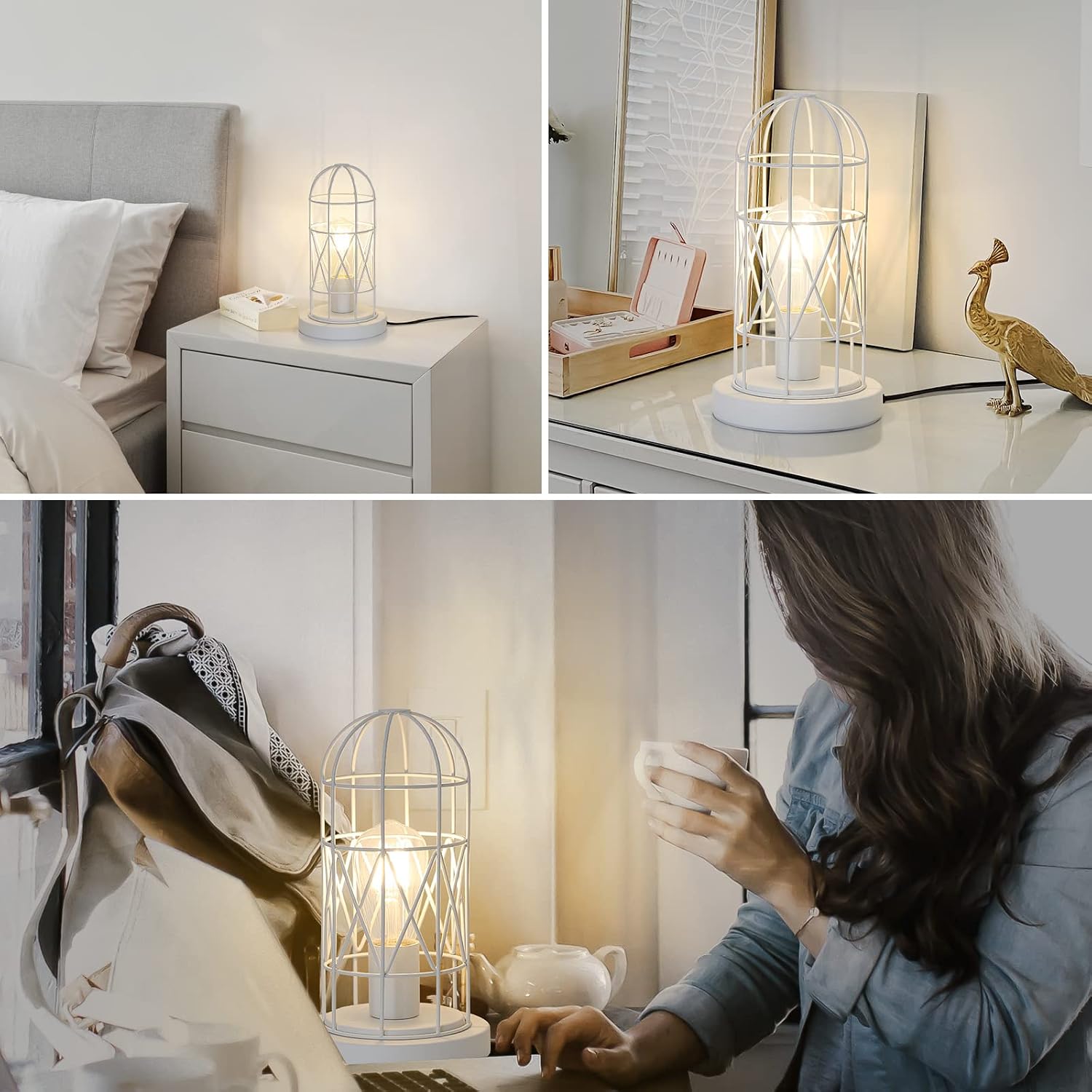 Touch Control Table Lamp, 3 Way Dimmable Lamp, Industrial Bedside Lamp