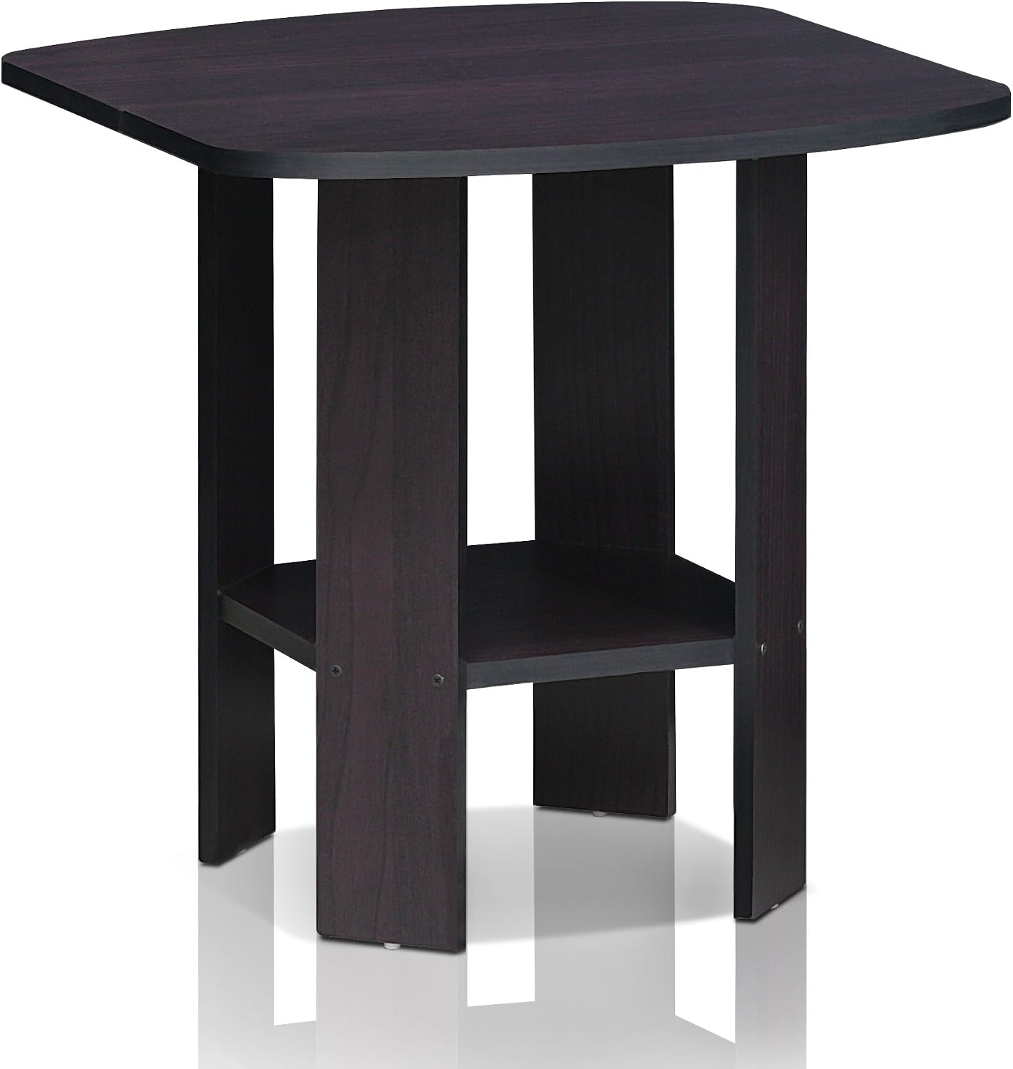 Furinno SIMPLE DESIGN Side Table, 2-Tier Modern End Table with Soft Edges, Open Shelves Night Stand, Bedside Table, for Living Room, Bedroom, French Oak