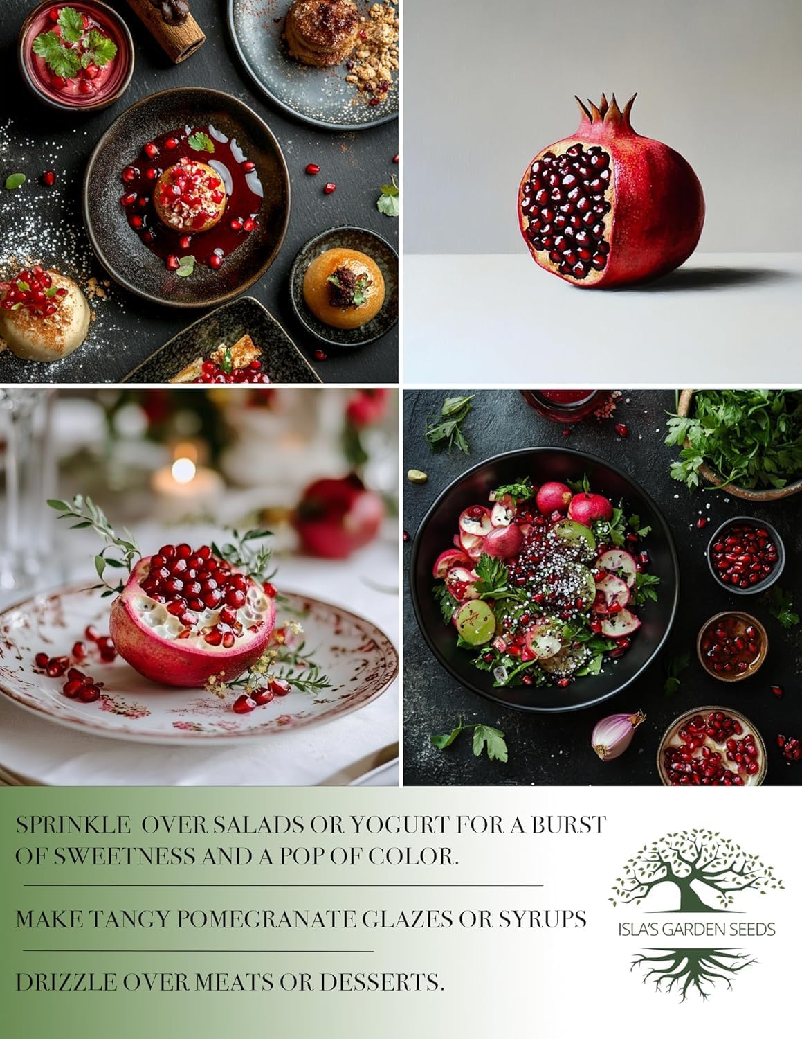 Pomegranate Tree Seeds (Punica granatum) – 30+ Non-GMO Fruit Tree Seeds for Planting, Beautiful Ornamental Tree with Sweet Edible Fruit
