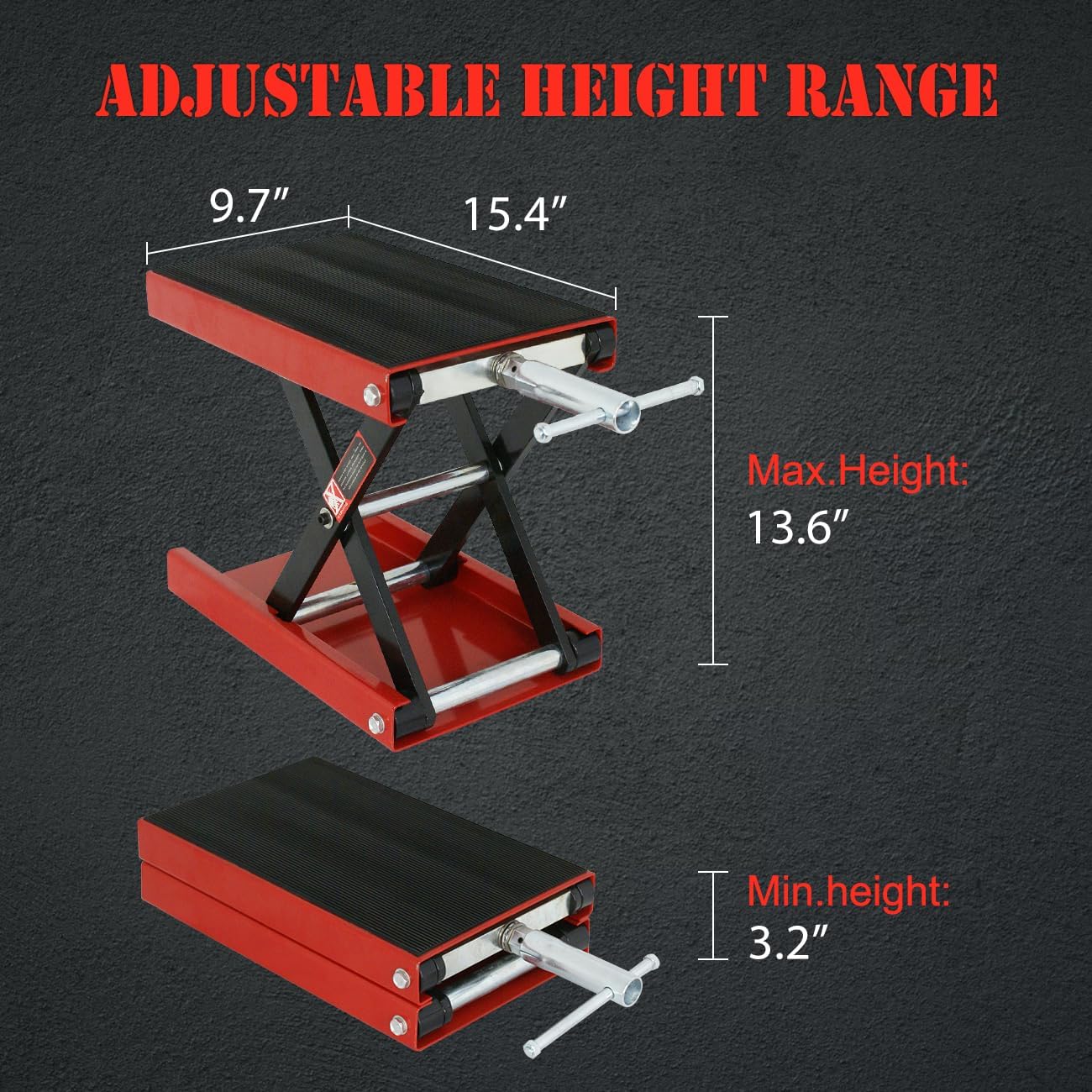 Motorcycle Lift 1100 LB Capacity Wide Deck Motorcycle Center Scissor Lift Jack Hoist Stand for Street Bikes Cruisers Touring Motorcycles Scooter ATVs