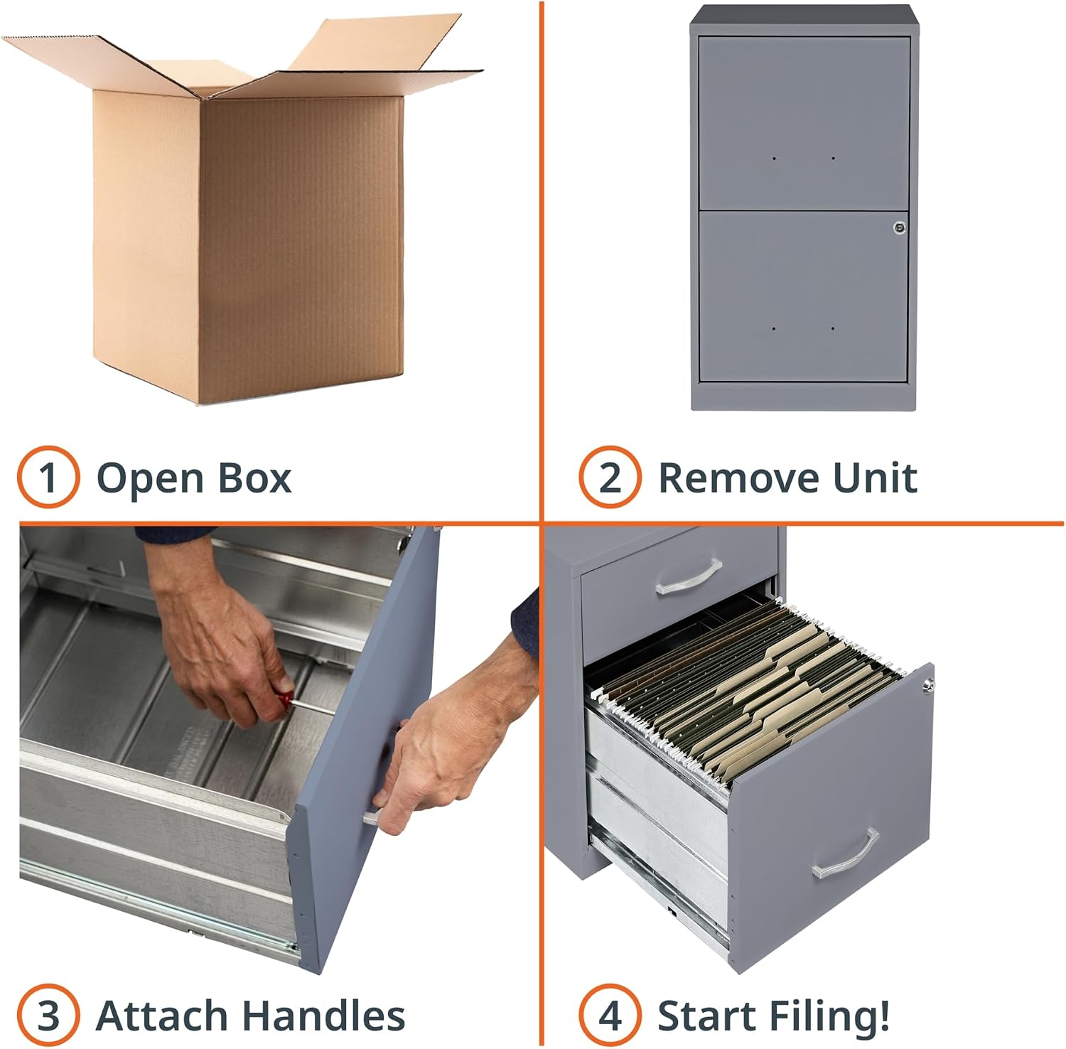 NuSparc 2 Drawer Locking Filing Cabinet | Pre-Assembled Steel Construction | Space-Saving Design is Perfect for Home and Small Office | Letter-Size | Assembled in North America