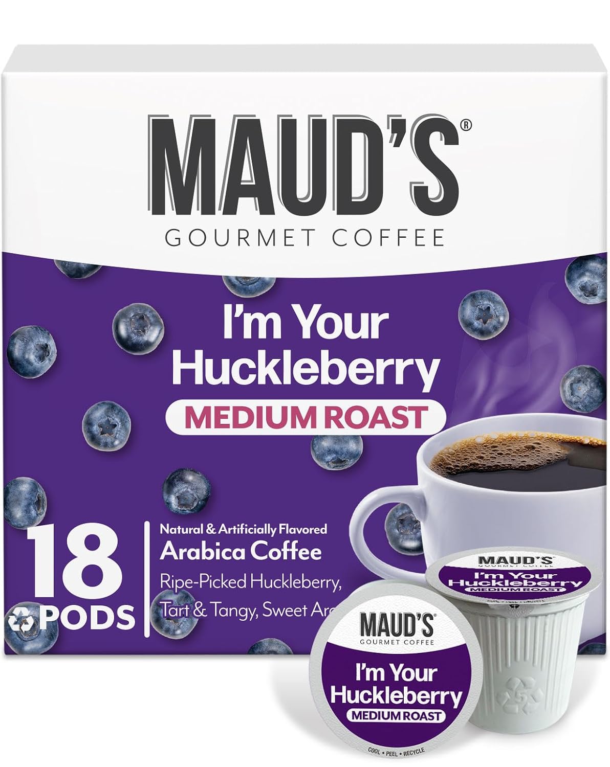 Maud's Family Pack Coffee Pods Variety Pack, 136ct, 12 Assorted Flavors | Medium Roast Flavored Coffee in Single Serve Pods – 100% Arabica Coffee, Compatible with Keurig Coffee Makers