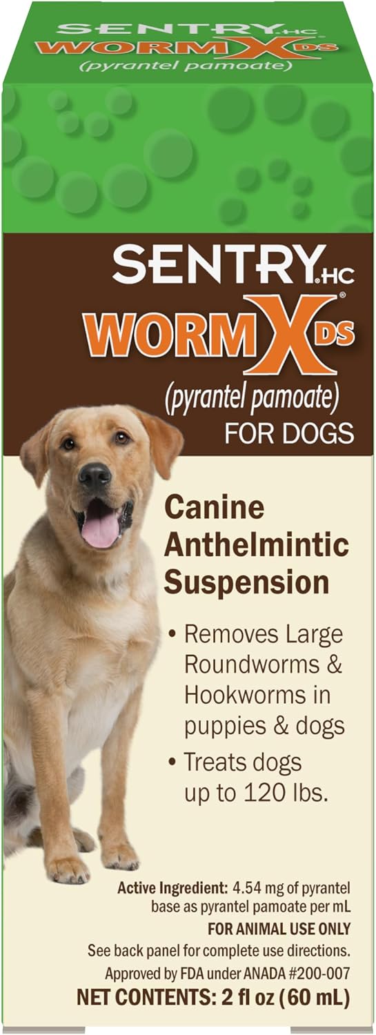 Worm X Plus 7 Way Liquid Dewormer for Dogs 2 oz Broad Spectrum Canine Anthelmintic Suspension Removes Hookworms and Roundworms for Dogs Up to 120 lbs | Ideal for Dogs up to 120 lbs; Precise Weight-Based Dosing; broad-spectrum canine parasite control; 2 o…