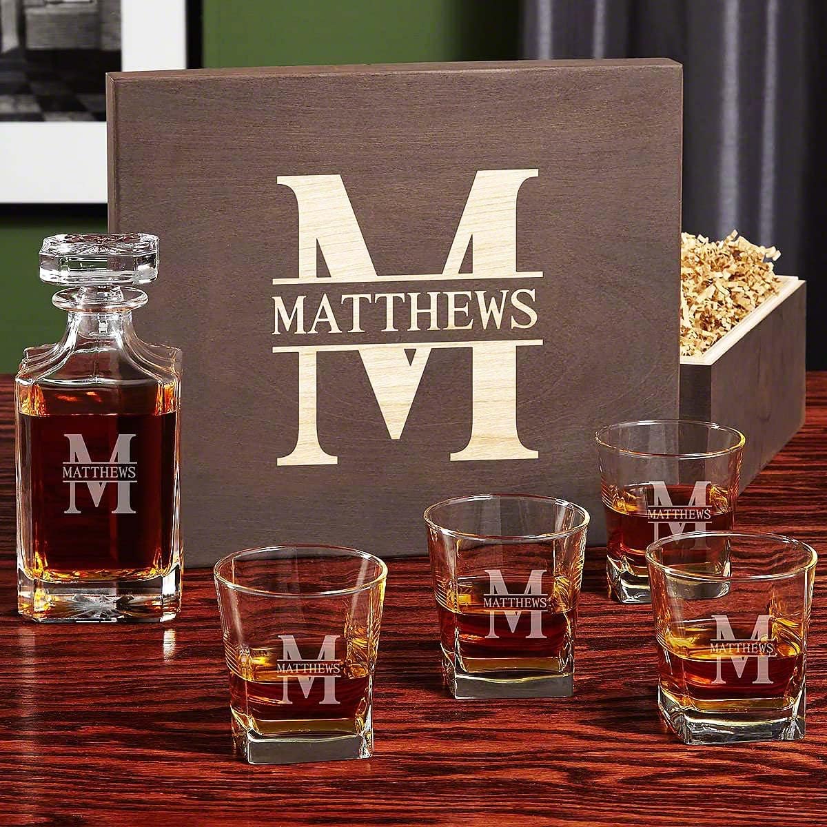 Personalized Whiskey Decanter - Luxury Bourbon & Scotch Decanter for Liquor