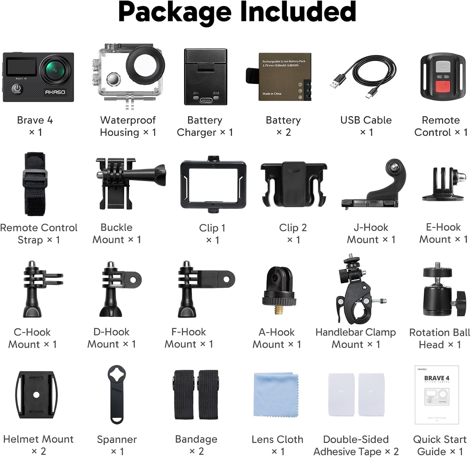 AKASO Brave 4 Action Camera 4K30 Ultra Hd Waterproof Underwater Camera | 20MP EIS WiFi Remote Control 170° FOV 5X Zoom Sport Camera for Snorkel