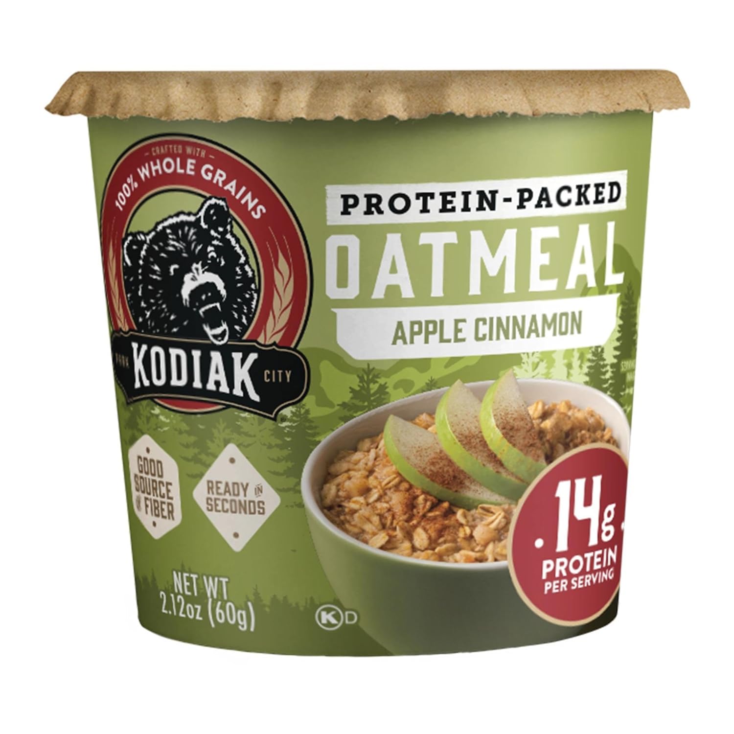 Kodiak Cakes Instant Protein Maple & Brown Sugar Oatmeal in a Cup, 2.12oz (Pack of 12)