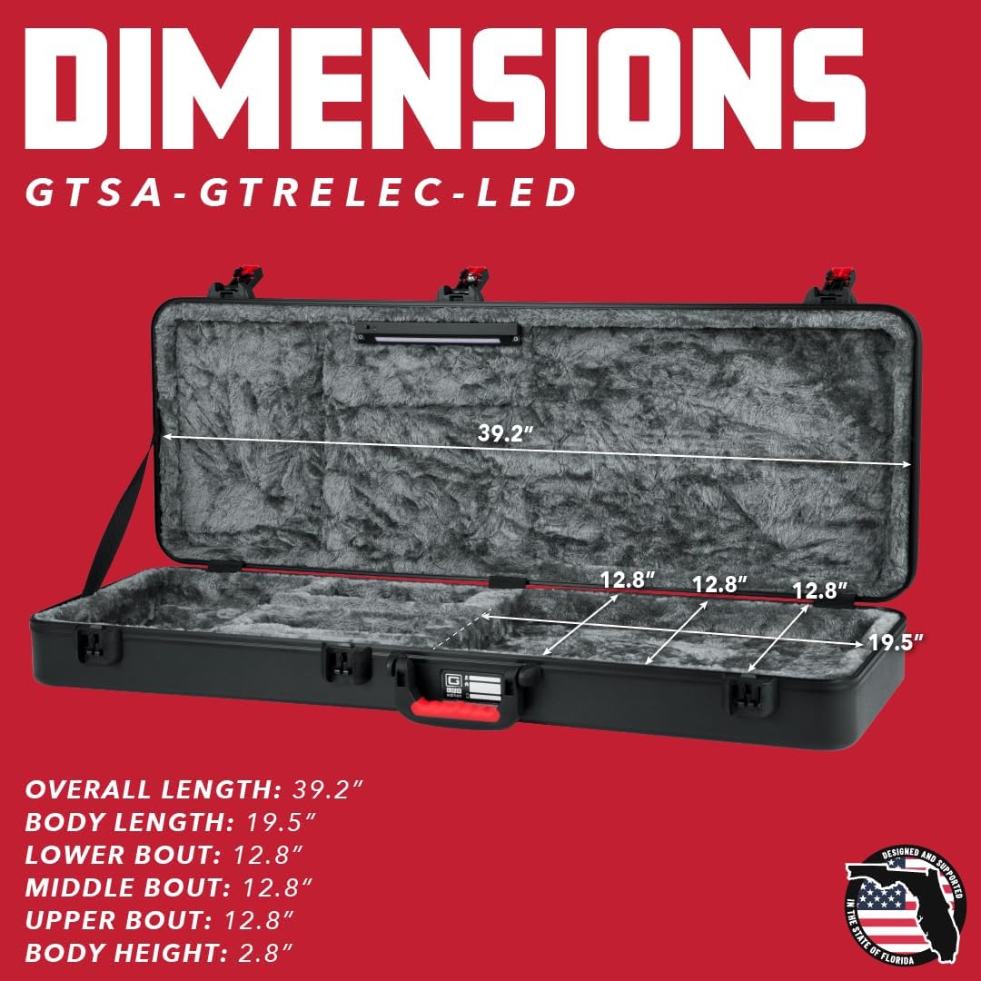 Gator Cases Molded Flight Case For SG Style Double Cut Away Guitars With TSA Approved Locking Latch, (GTSA-GTRSG)