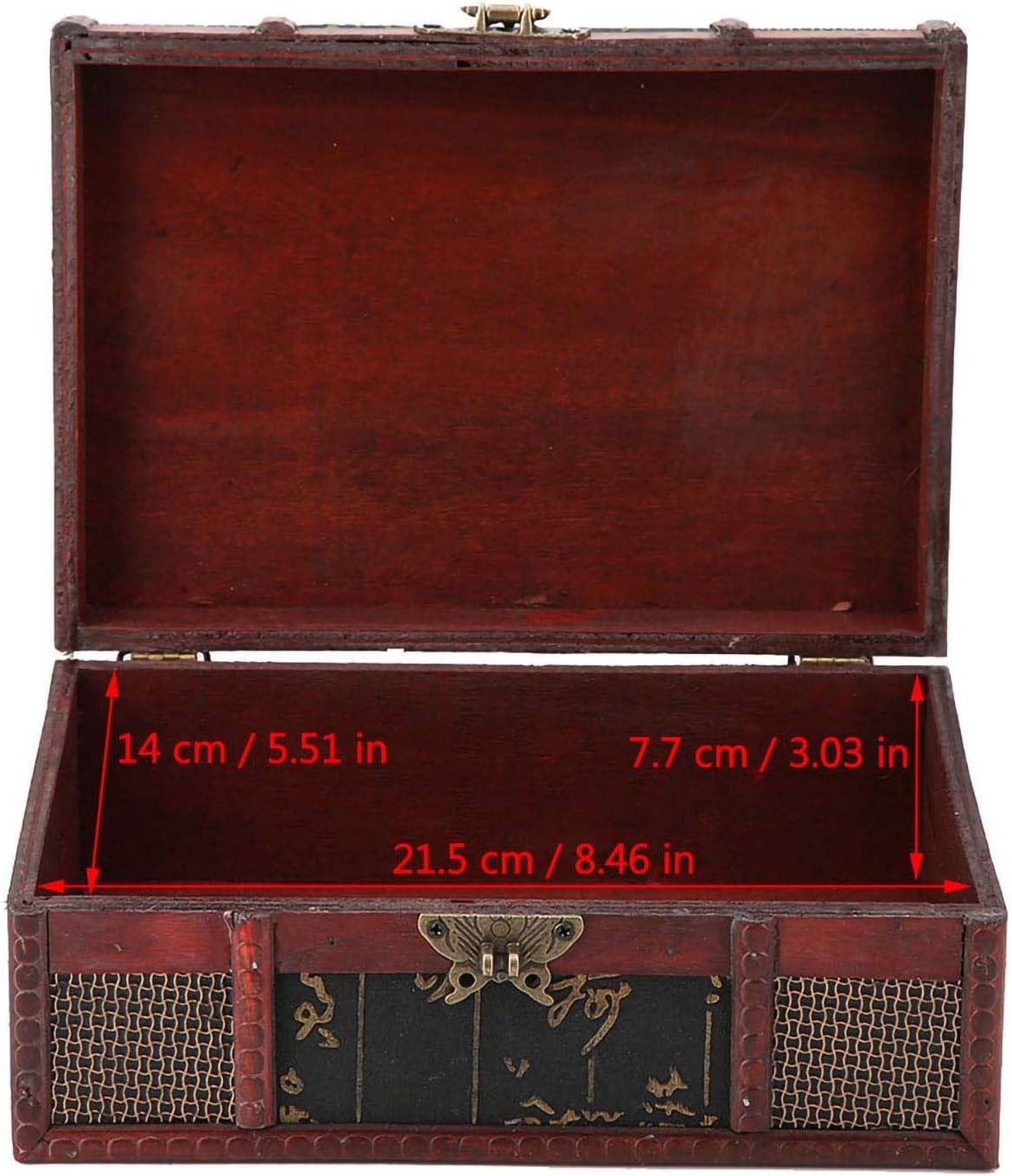 9.1x6.3x3.9 in Vintage Box Treasure Wooden Box Jewelry Boxes | Chinese Vintage Box for Storing Books Bibles Documents Jewelry