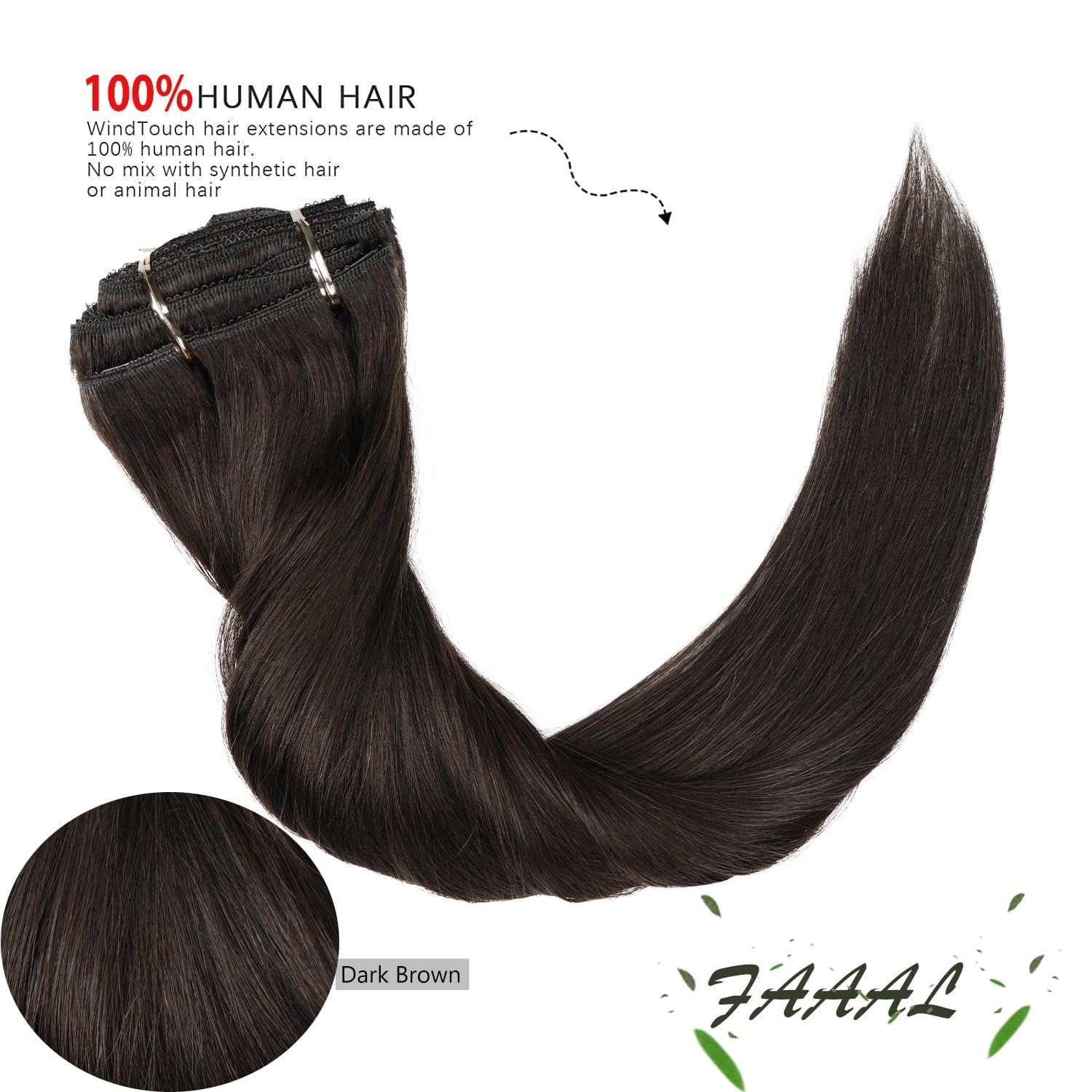 22" Clip in Human Hair Extensions Full Head 200g 10 Pieces 22 Clips Light Brown Double Weft Brazilian Real Remy Hair Extensions Thick Straight (22"