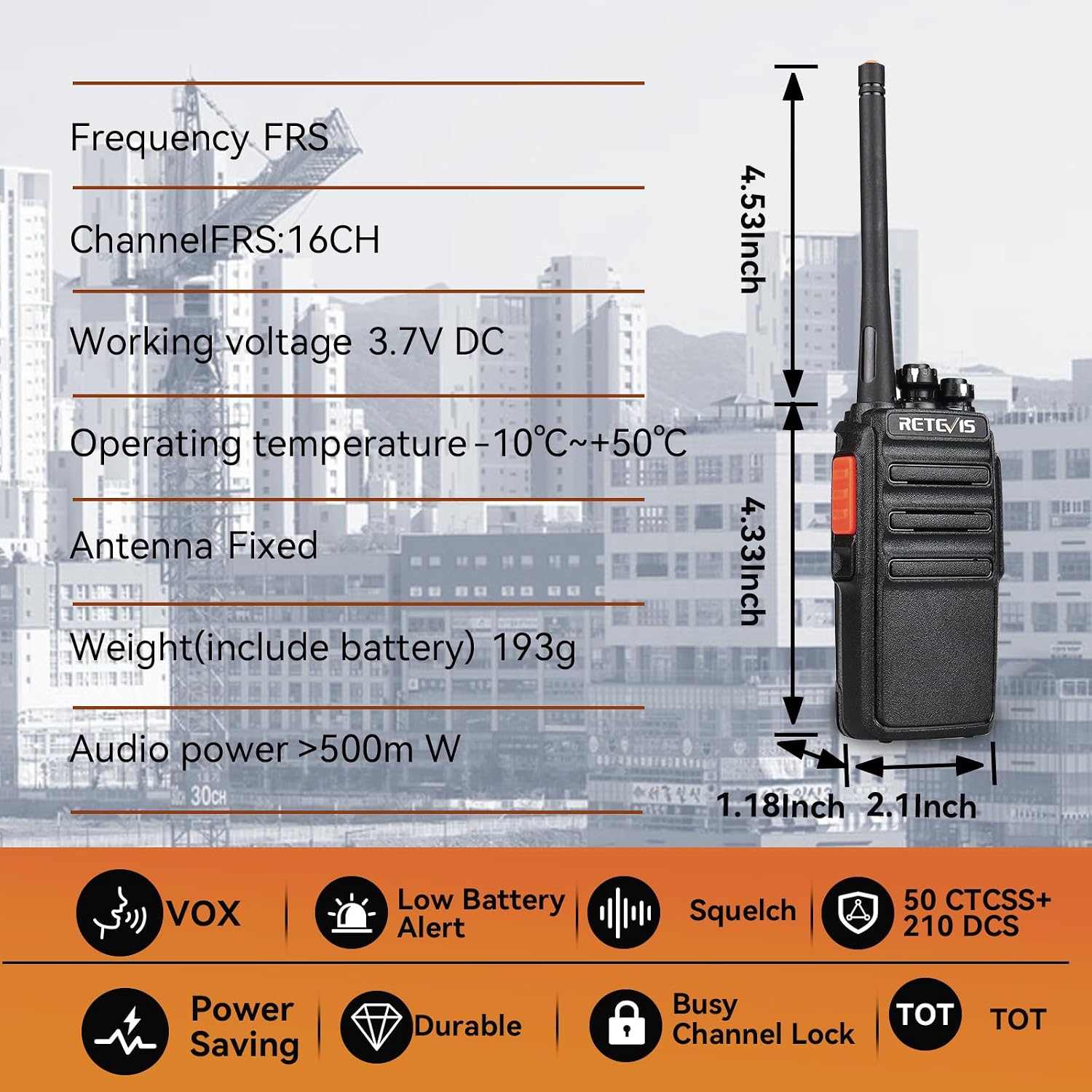 Retevis H777H Walkie Talkies with Earpeice,Portable FRS-Two Way Radio 6Pack | For Schools, Shatterproof Hidden Display, 6-Way Charger, USB-C, Emergency Alarm, Flashlight, with Stretchable Coiled Headset