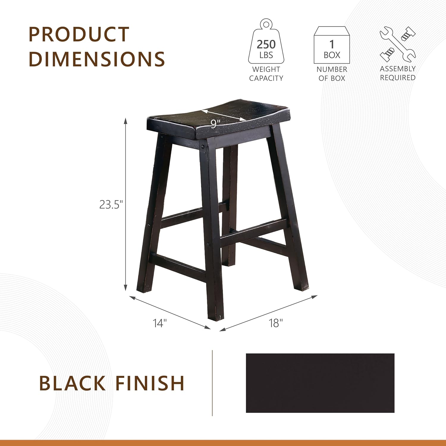 Homelegance Saddleback 24-Inch Height Barstool, Cherry, Set of 2