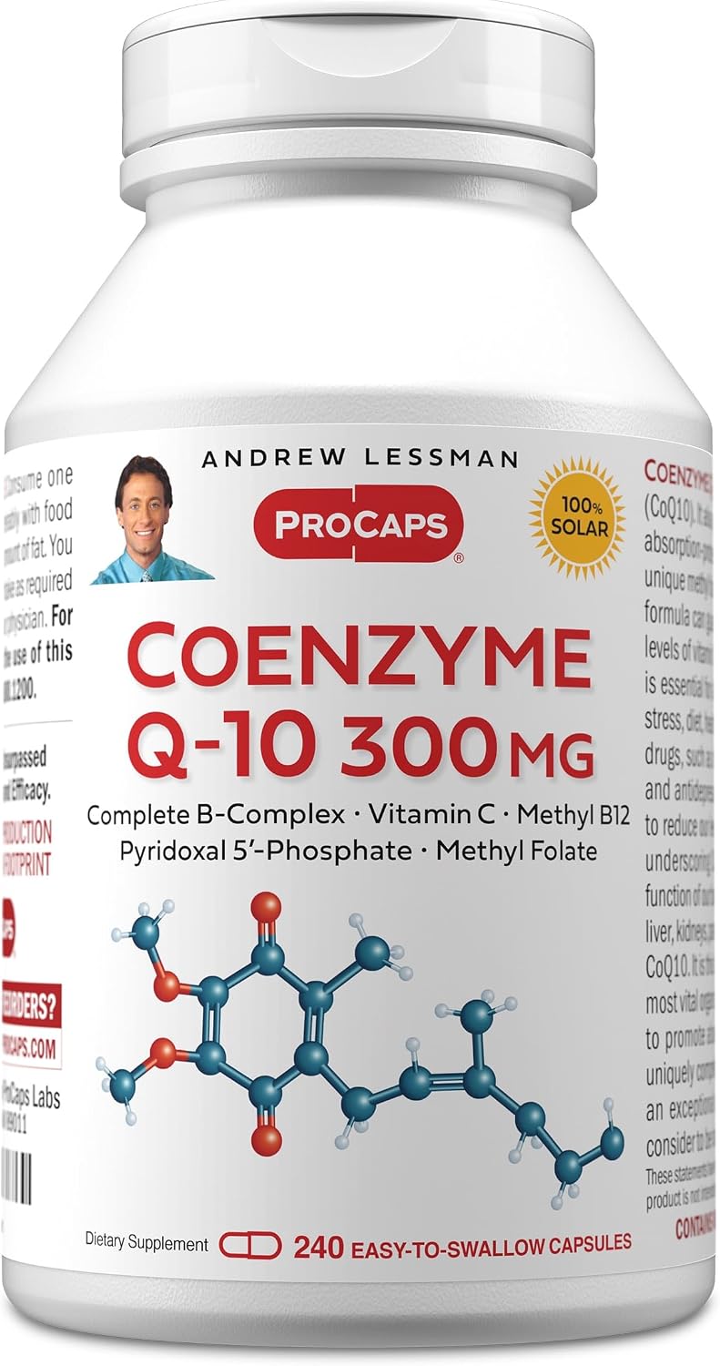 ANDREW LESSMAN Coenzyme Q-10 200 mg 30 Capsules - Essential for Energy Production and Optimum Key Organ Function, Anti-Oxidant Support, Depleted by Aging, Plus B-Complex. Easy to Swallow Capsules | 200 mg Coenzyme Q-10 plus bioavailable B Vitamins & Vita…