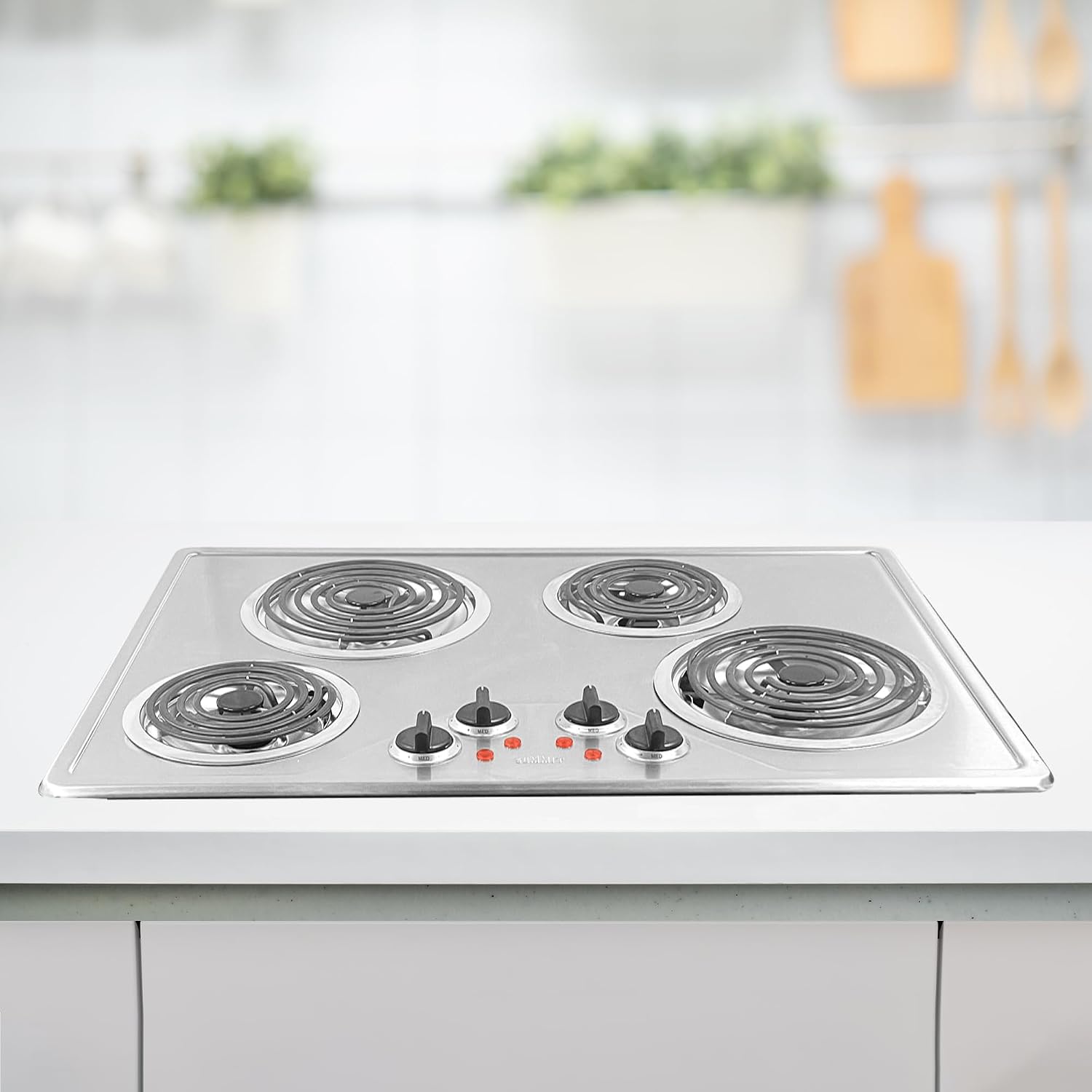 Summit 30" 4 Burner Electric Cooktop Stainless Steel - CR430SS