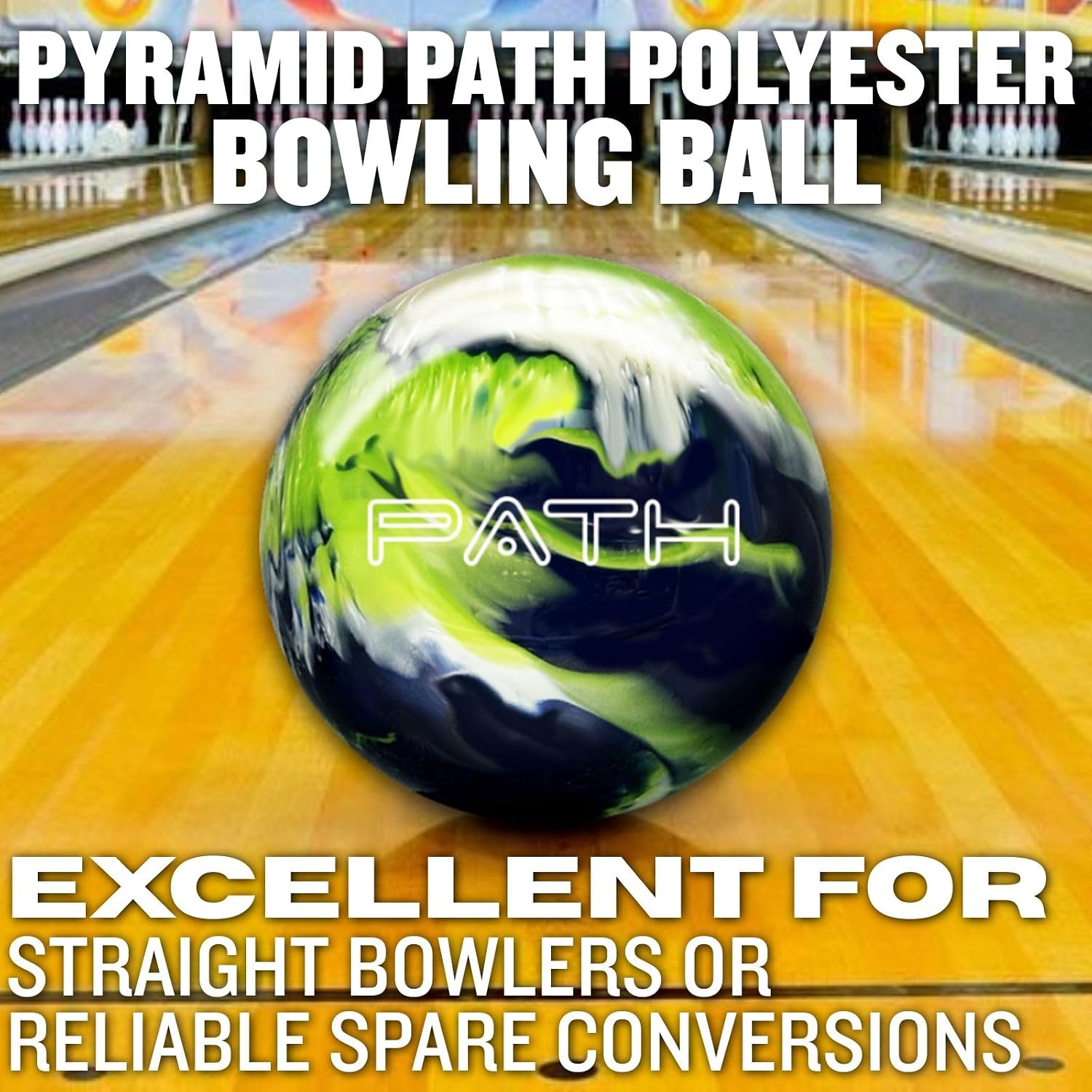 Pyramid Path Polyester Bowling Ball | Customizable with Basic Drilling Options - Great for Spare Shooting, League, Recreational, Straight Bowlers