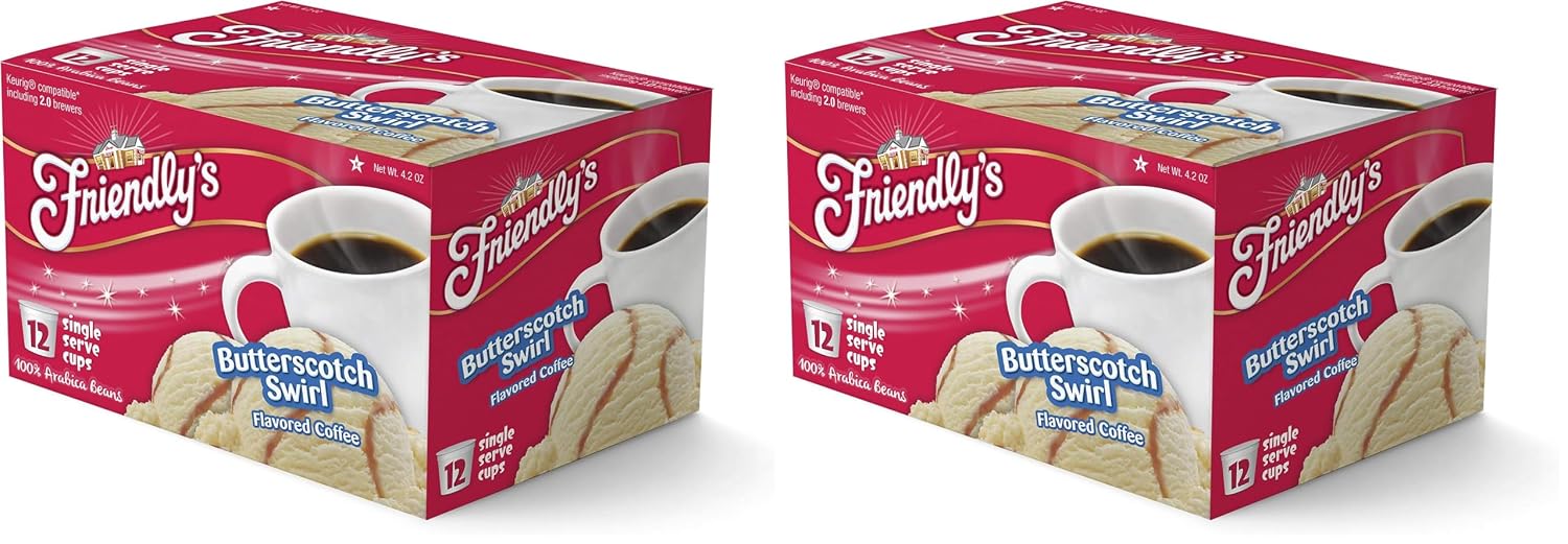 Friendly's Chocolate Mint Ice Cream Flavored Coffee Pods for Keurig K Cup Brewers, Mint Chocolate Chip, 40 Count (Pack of 1)