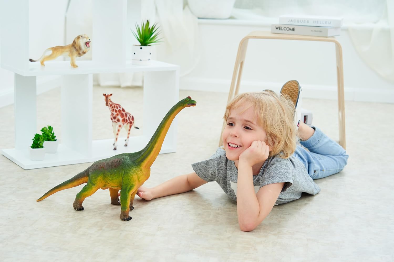 RECUR Jumbo Brachiosaurus Toys Large 20.5 Jurassic Toys Dinosaur Figure Toy Safe Odorless Hand-Painted Figurines for Kids Realistic Design Replica