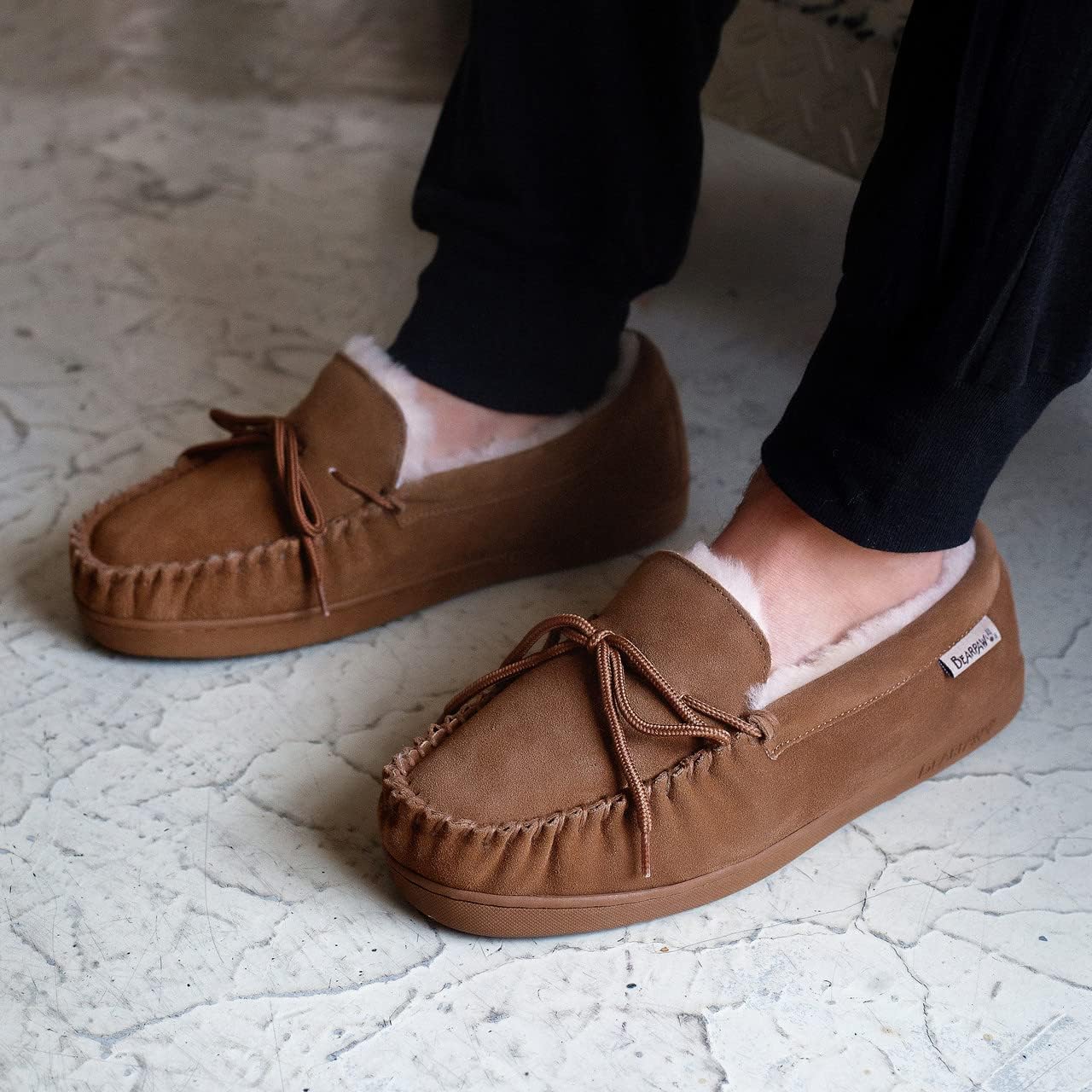 BEARPAW Moc II 2 - Men's Sheepskin Slipper - 1295M | Comfortable & Lightweight Men's Shoe, Medium Fit, Multiple Colors