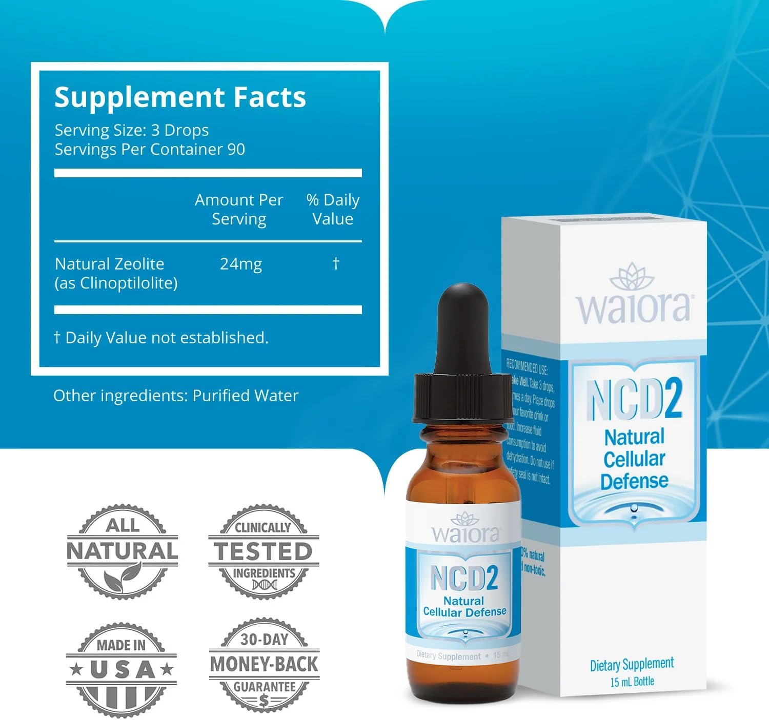Natural Cellular Defense (NCD) Liquid Supplement, Advanced Mineral & Botanical Formula, Daily Immune & Cellular Wellness, Easy Absorption Drops