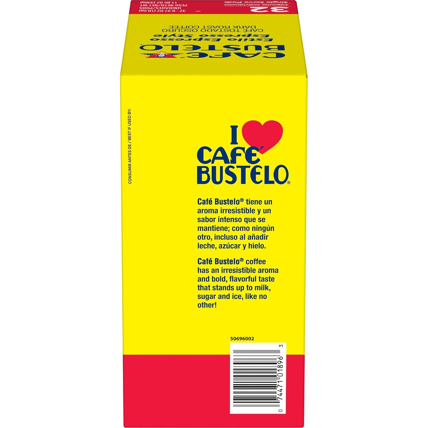 Café Bustelo Espresso Style Dark Roast, Single Serve Coffee Pods, 12 Count (Pack of 6)