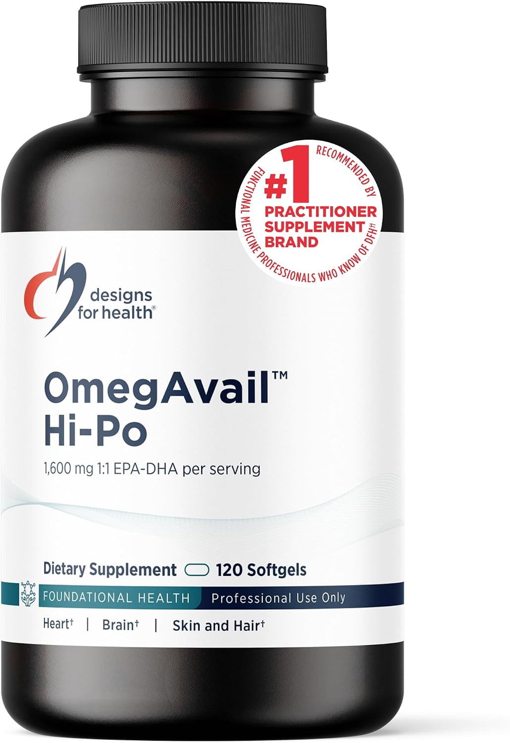 Designs for Health OmegAvail Hi-Po - TG (Triglyceride) Omega-3 Fish Oil Supplement, 1600mg EPA/DHA per Serving with Lemon + Vitamin E to Minimize Fishy Taste (60 Softgels)