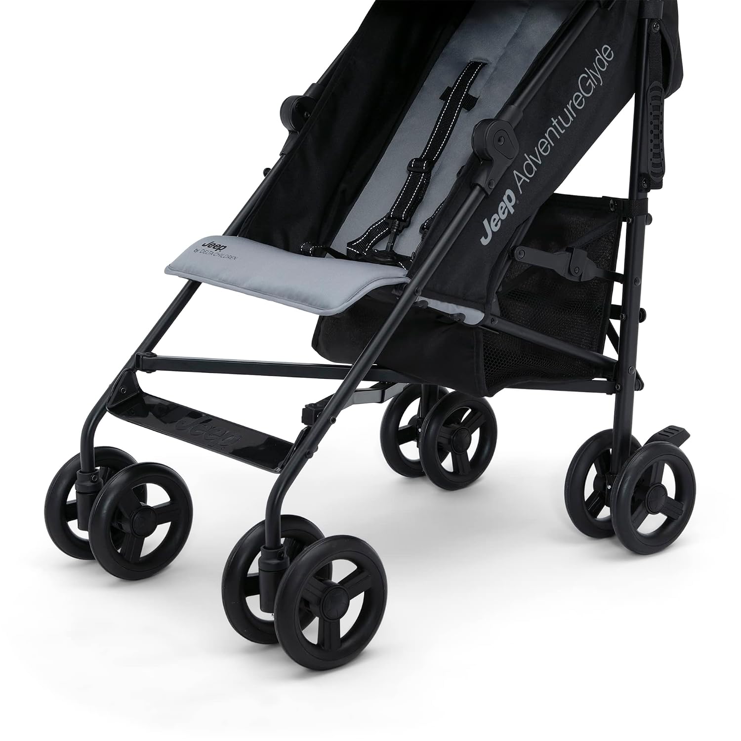 Jeep AdventureGlyde Stroller by Delta Children - Lightweight Travel Stroller with Smoothest Ride & Compact Fold, 3-Position Recline