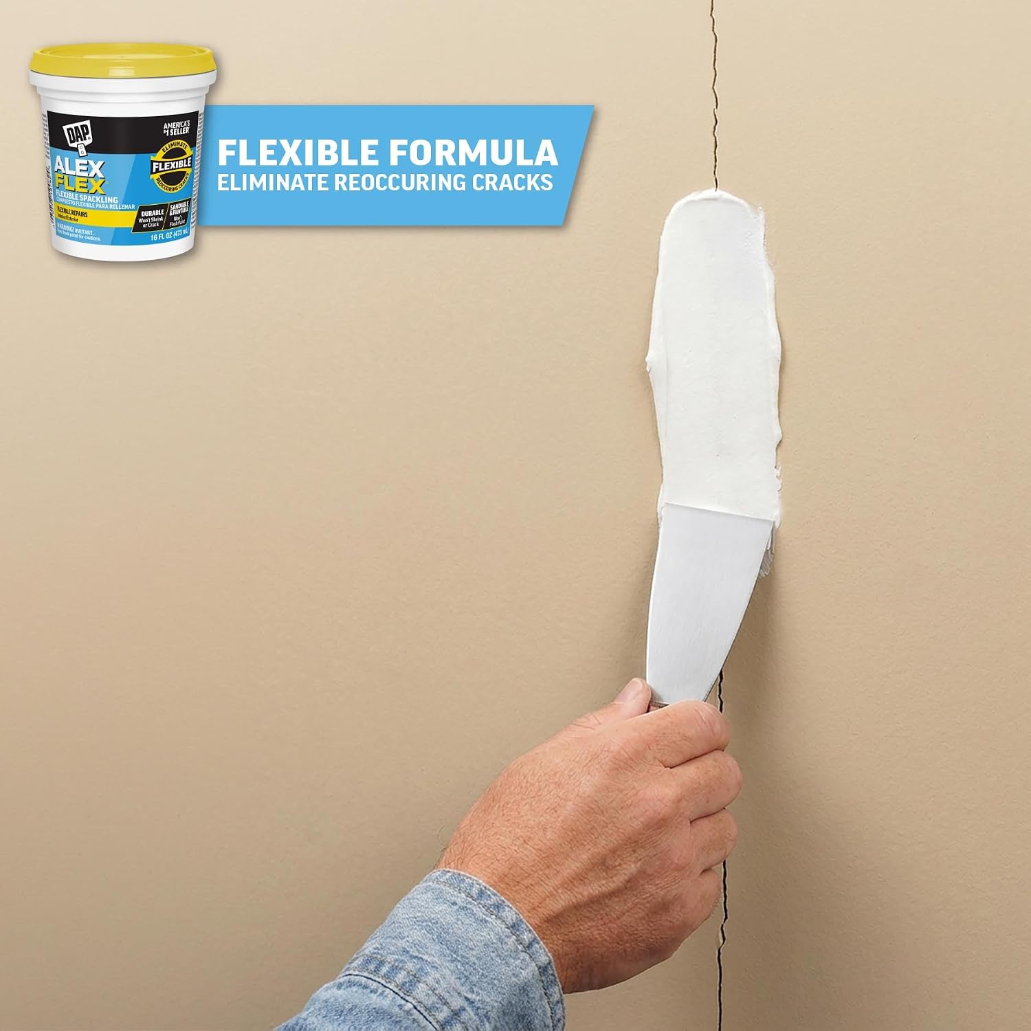 DAP Alex Flex Flexible Spackling, White, 16 Oz (7079818742)