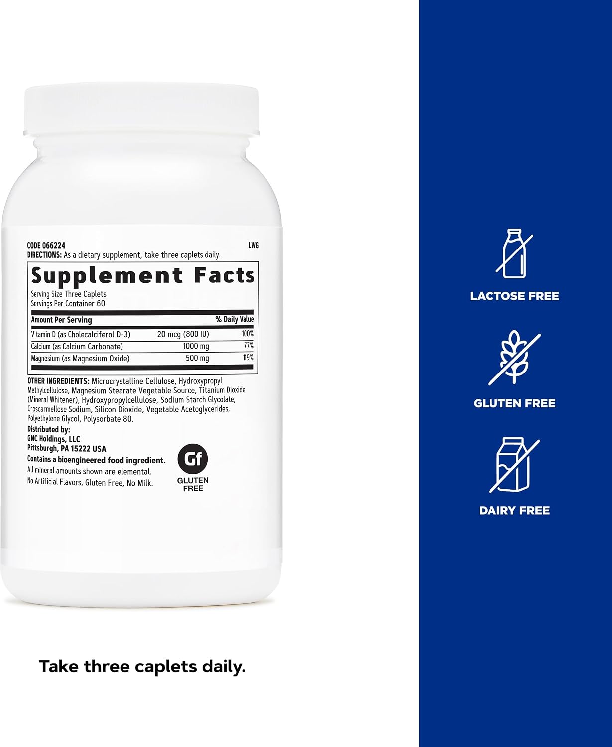 GNC Calcium Plus Magnesium & Vitamin D-3 1000mg, Strong Bones, 180 Count